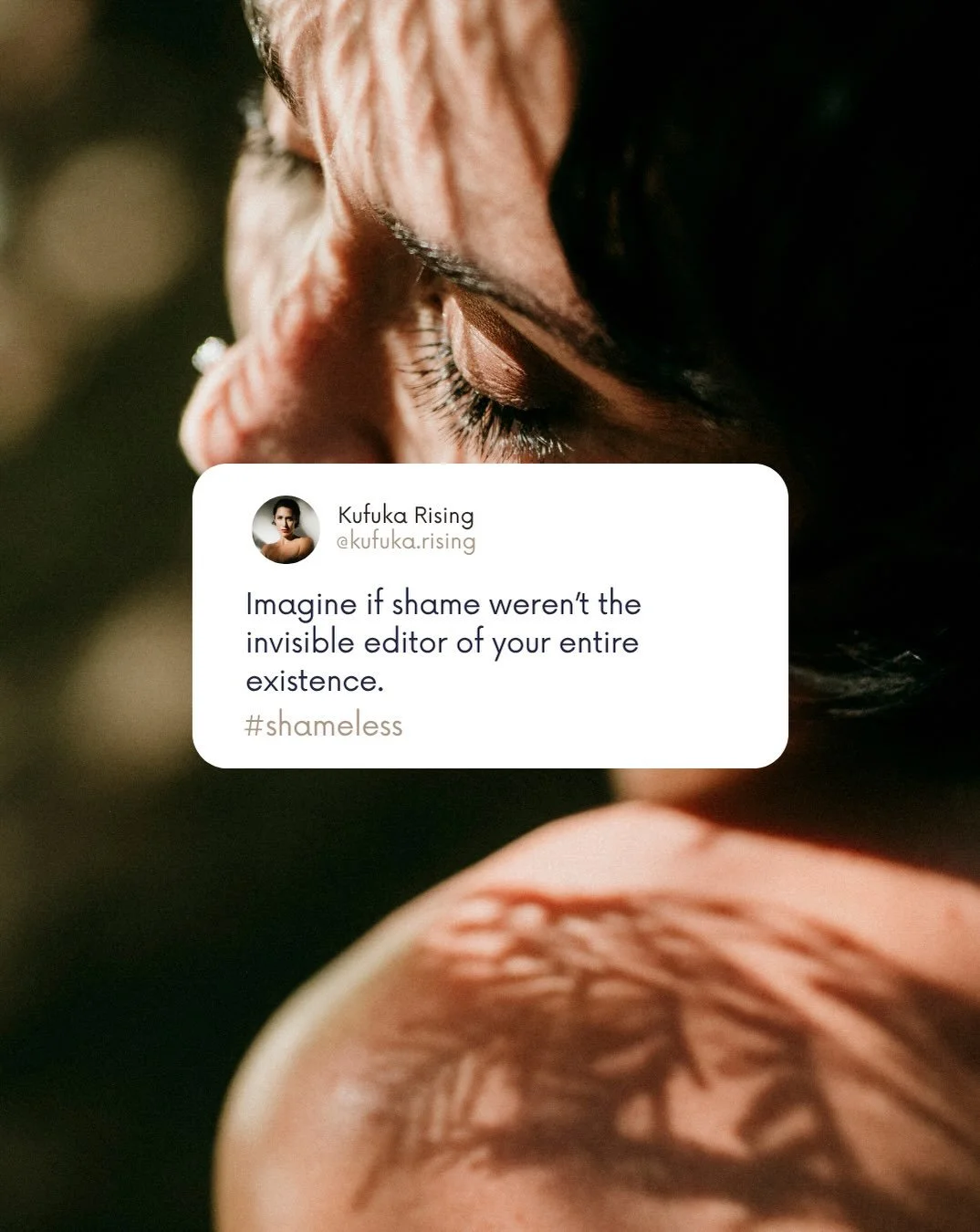 Sometimes shame is the invisible editor of your entire existence.

It lives in the space between what you say in your head and what you&rsquo;re willing to say out loud.

The anger you swallow.
The desire you disguise.
The truth you dilute to keep th