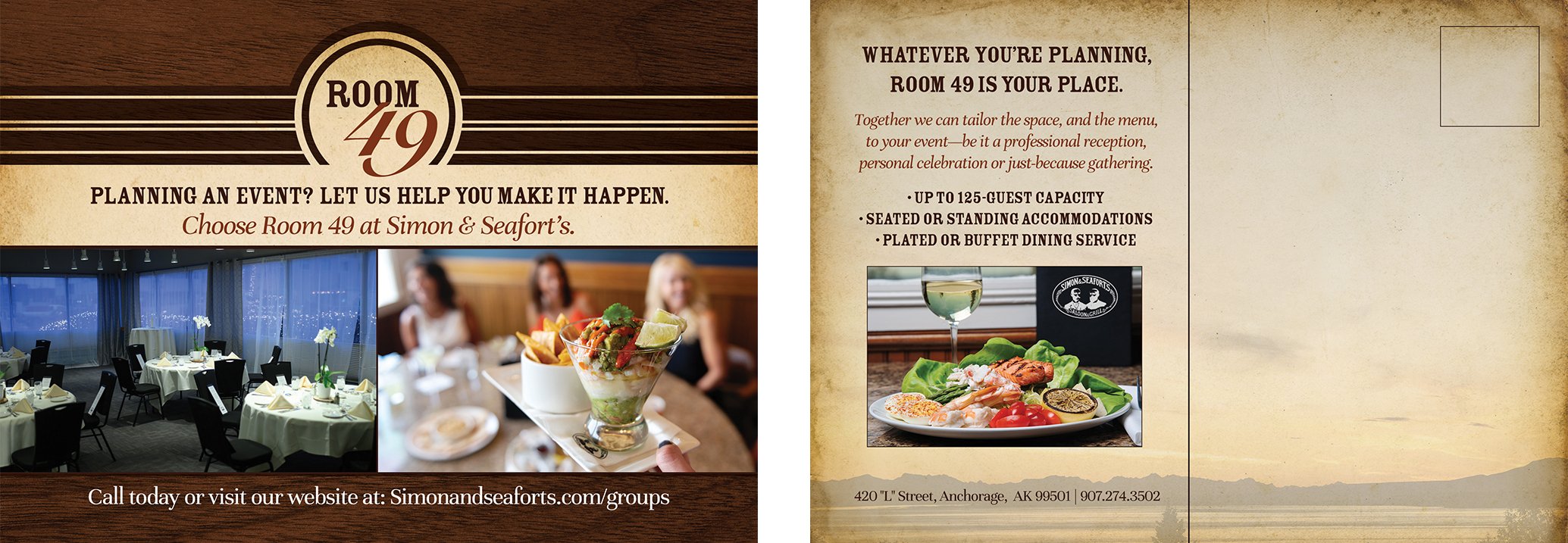 Double-sided postcard | Simon & Seafort's (Anchorage, AK)