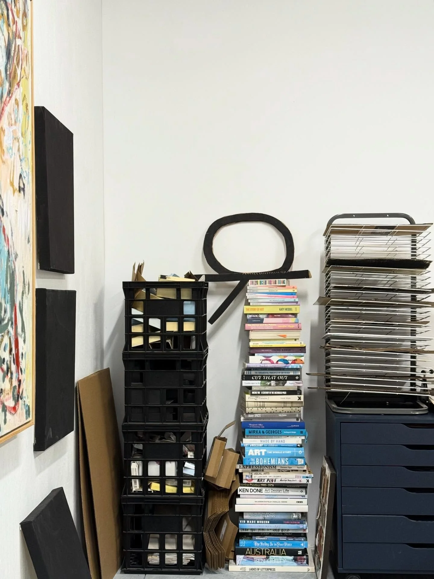 Old works and new works are being visited, I&rsquo;m loving sneaking time in my studio whenever I can and definitely enjoying my new space at @sophie_perez_studios , lots of room to dance, I mean move. 😉😀