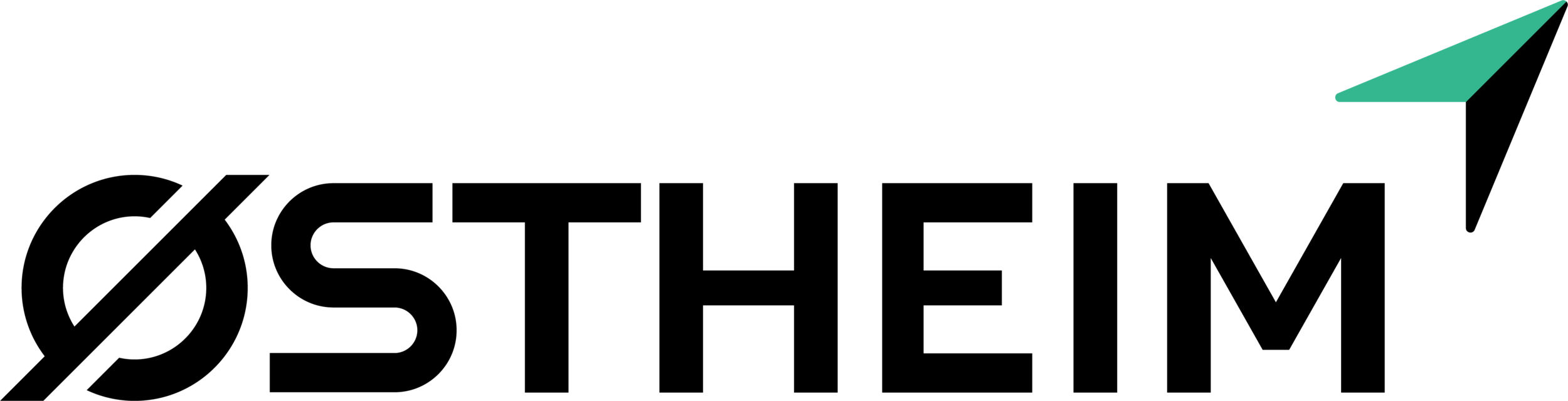 En graf med svart bakgrunn viser en oppadgående linje med to punkter og en ensfarget pil som peker oppover mot høyre.