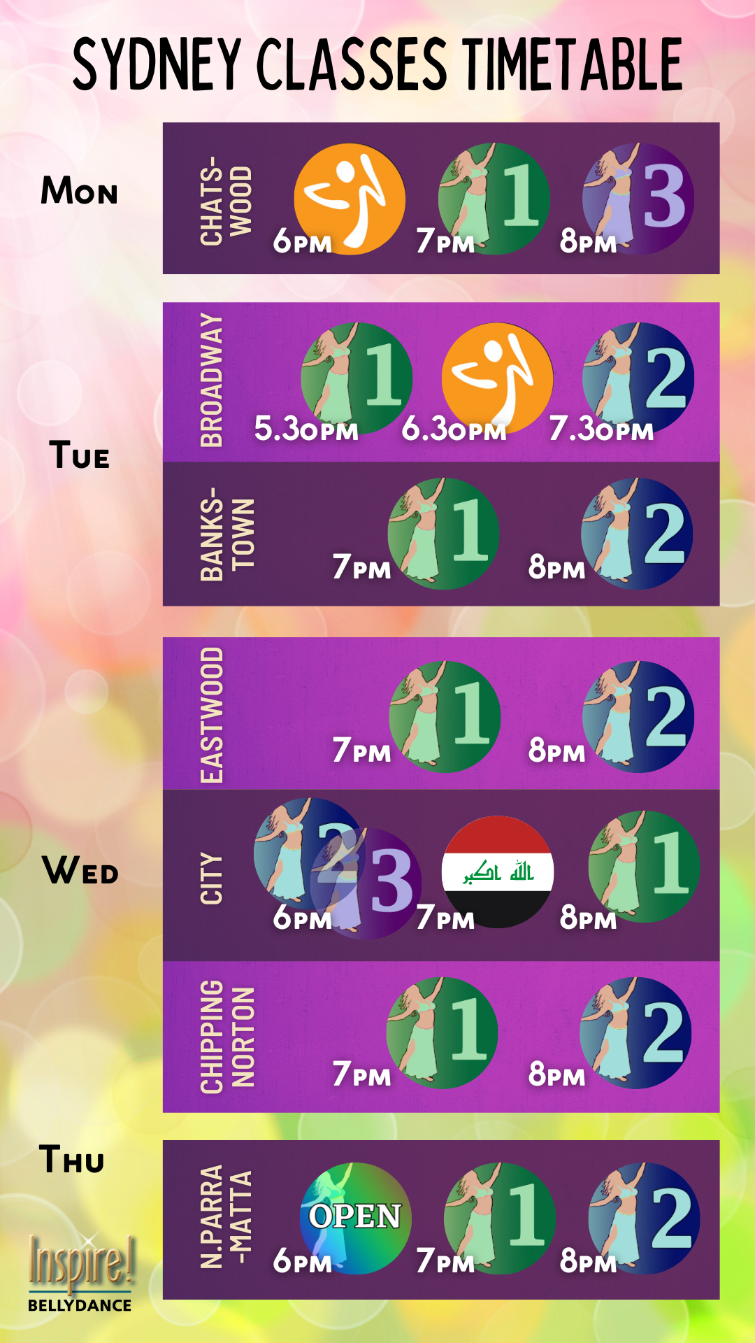 Sydney Dance Class Timetable