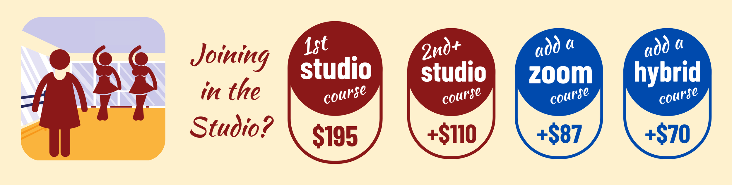Pricing for Studio courses