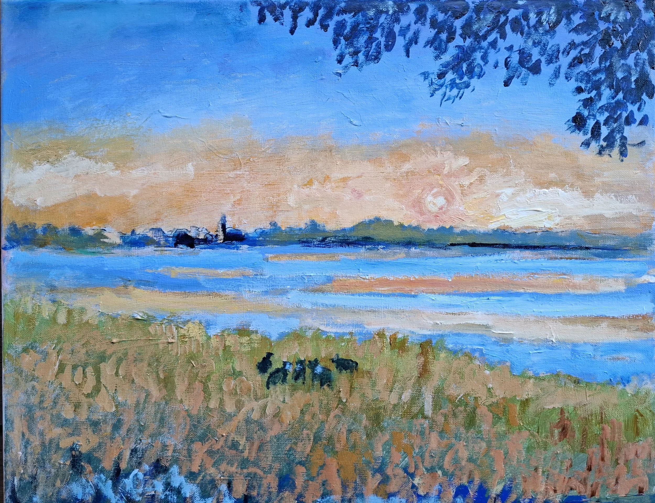 grensmaas / river Border Maas 50x40   150 euro
