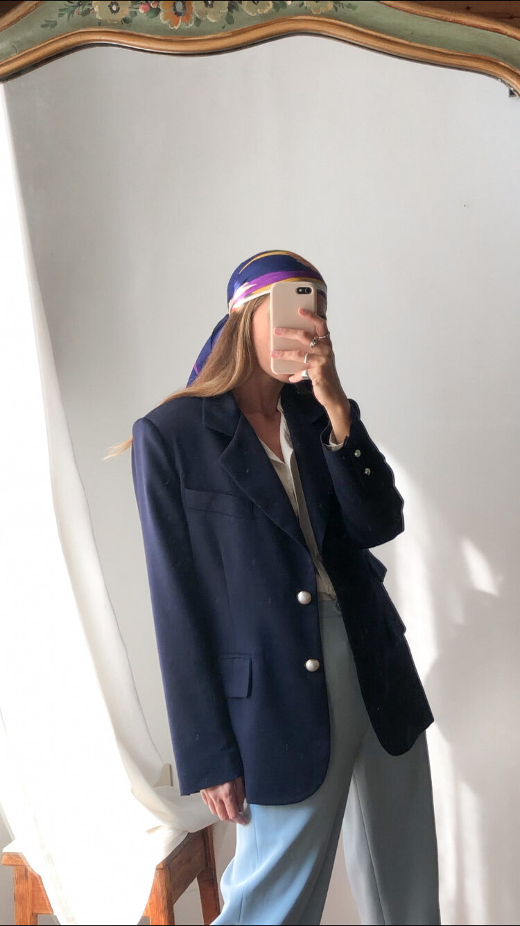 Blazer vintage blu lana