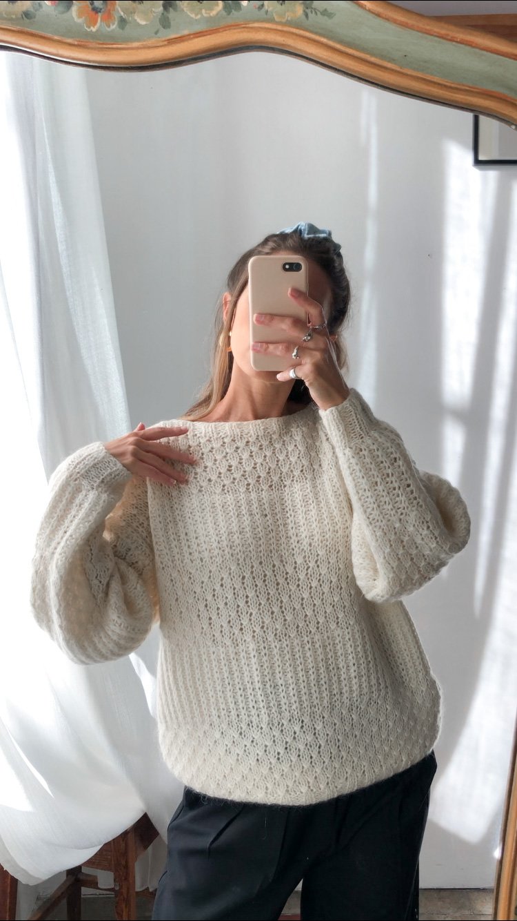 maglione vintage lana panna