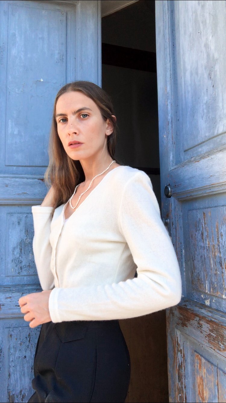 cardigan vintage panna