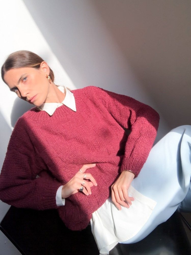 maglione vintage vino