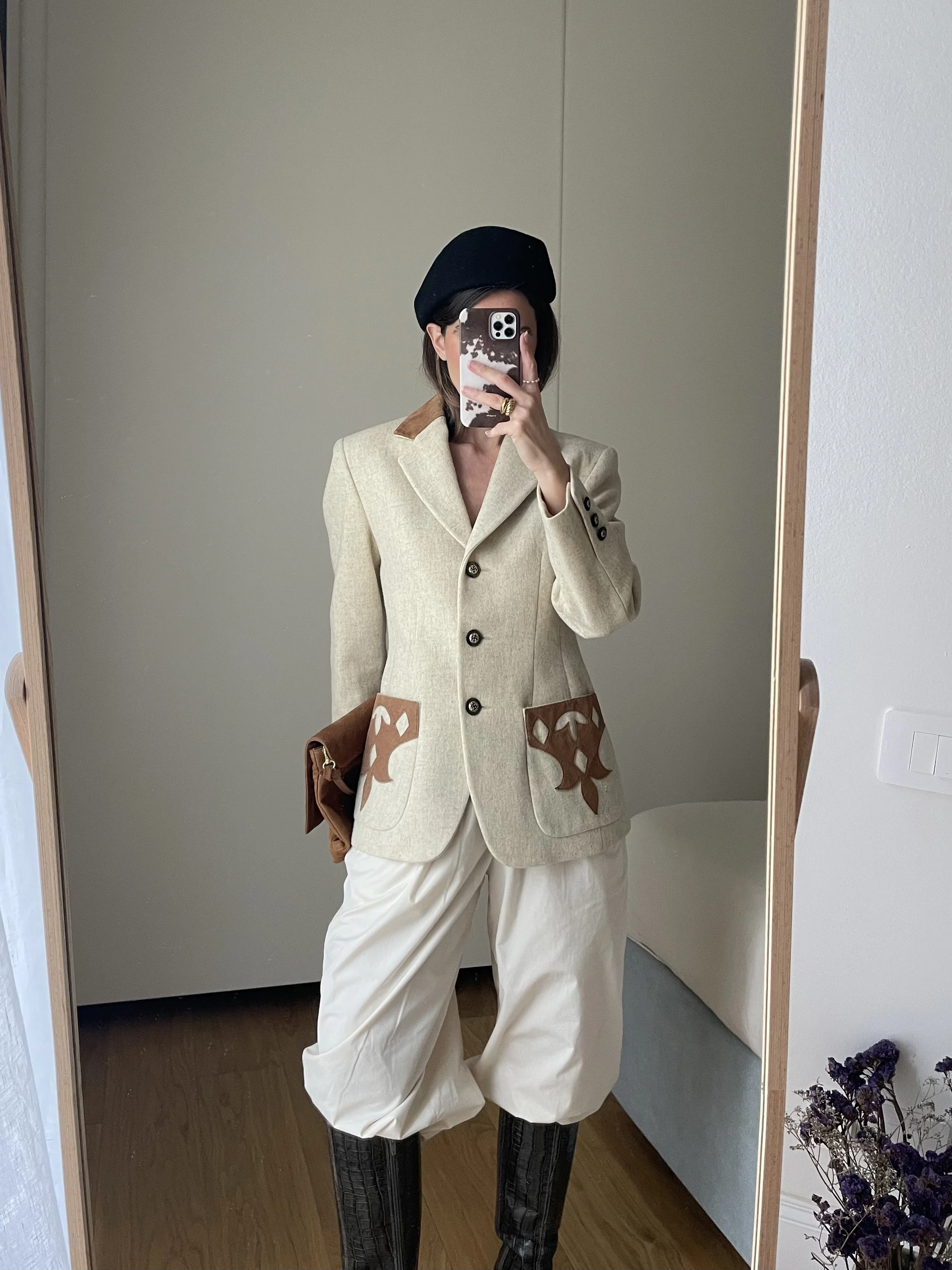 Blazer Byblos vintage con frange suede