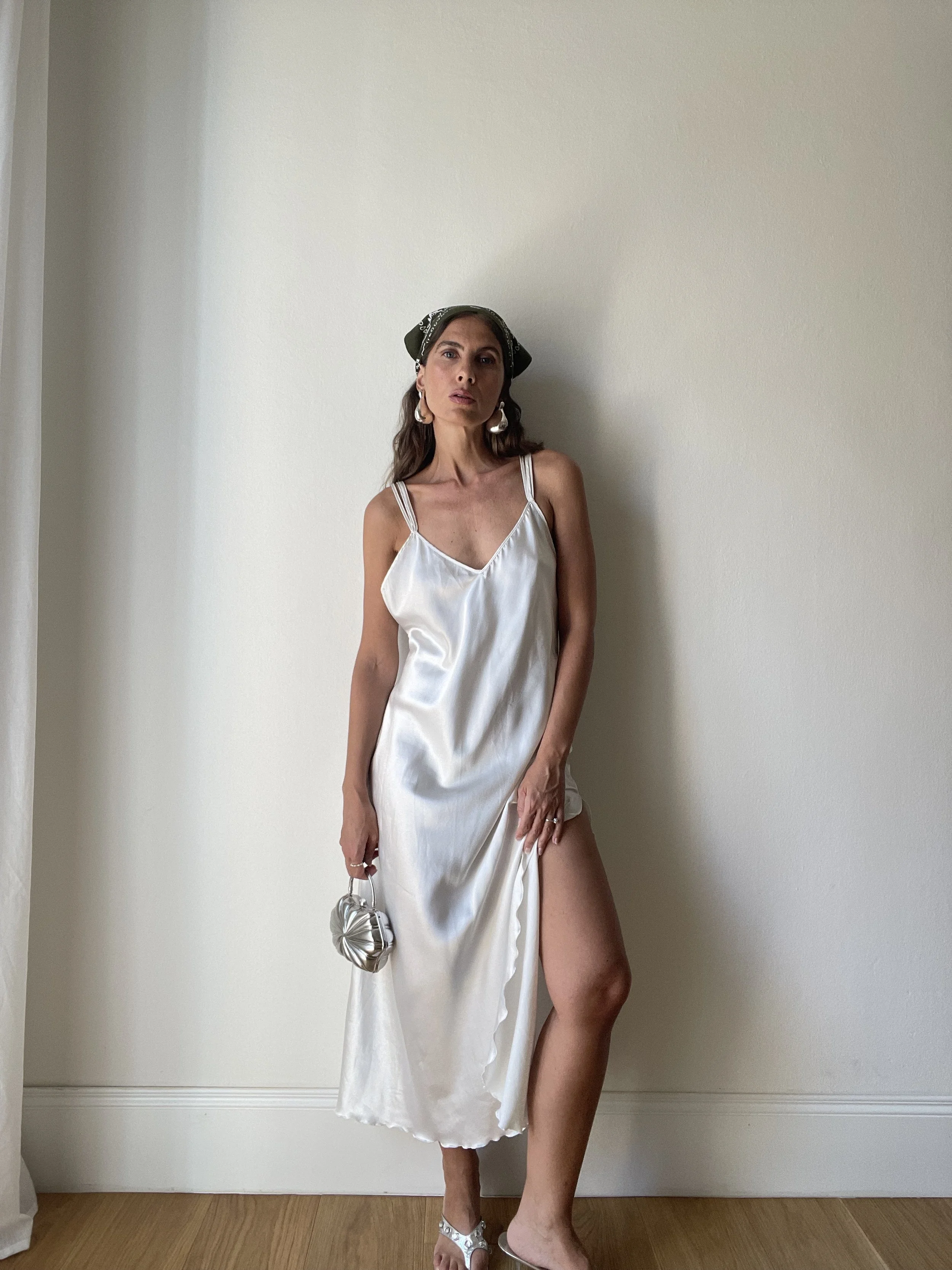 Slip dress vintage Carrie Bradshaw biancolatte
