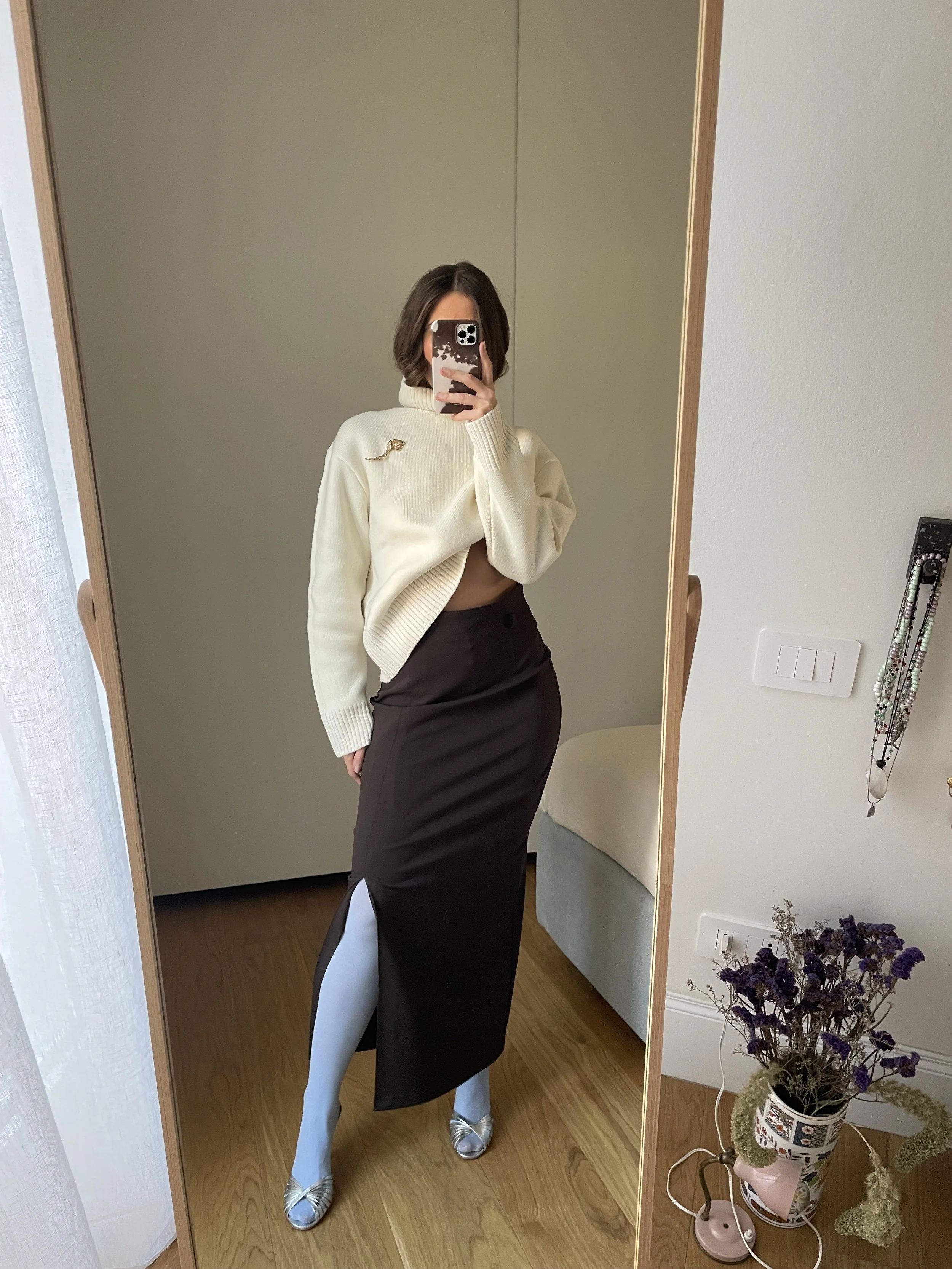 Gonna Sportmax vintage cioccolato lunga