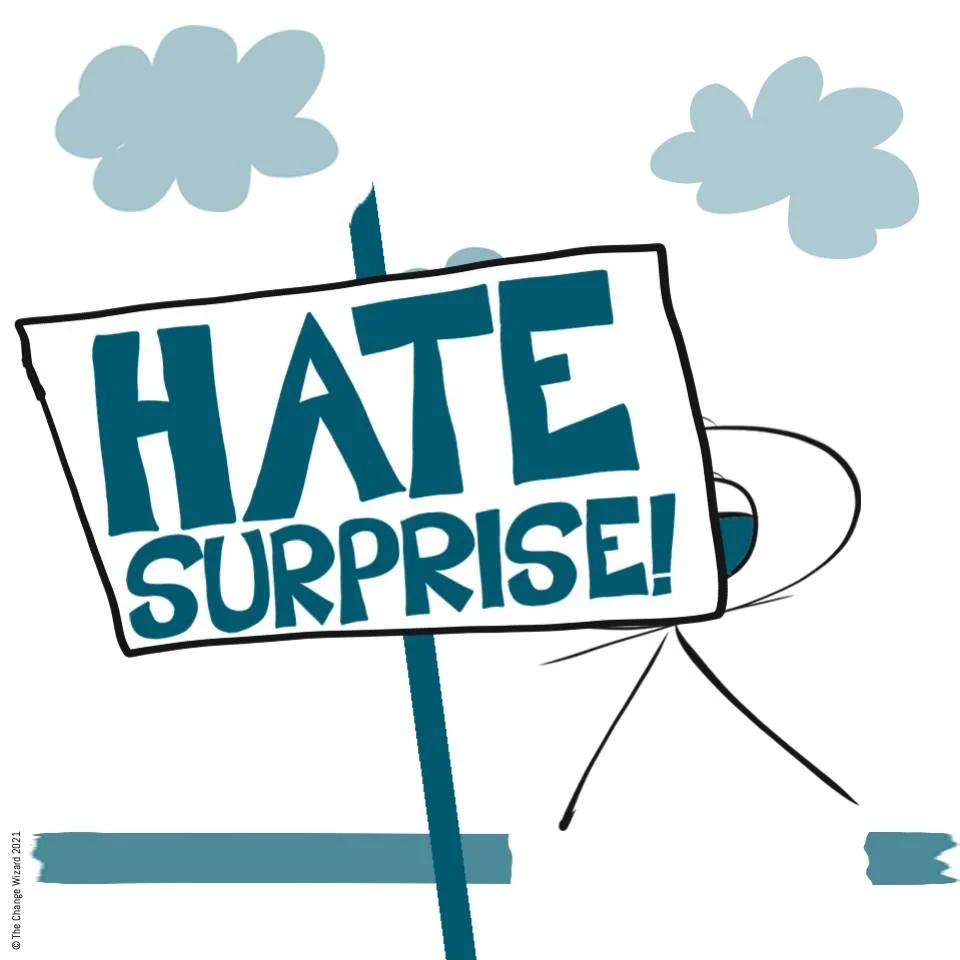 Humans do not hate change, we hate surprises! They leave us feeling out of control. 

As humans, we adapt and adopt change constantly in our lives, it is part of our survival mechanism.

Who could have imagined 20 or even 10 years ago that the crazy 
