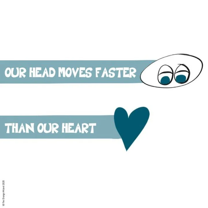 Our head moves faster than our heart. We accept things academically before we accept them emotionally.

Before a leader can lead a change, they need to accept the change emotionally. Often called the Know-Do gap, the difference between knowing and do
