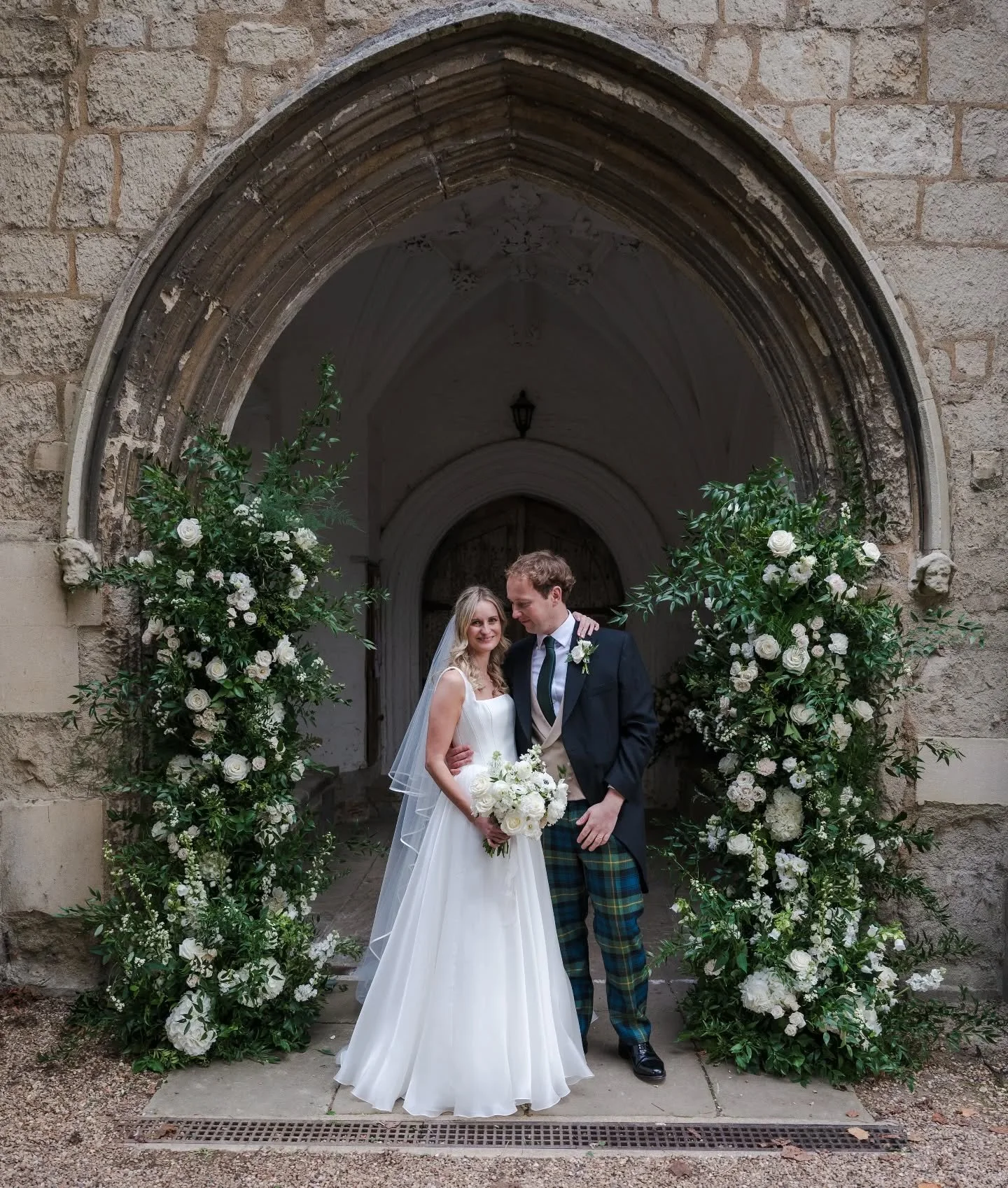 I loved creating these flower columns for Ali &amp; Archie at the stunning church in Ashwell, Hertfordshire. 

The perfect spot for couple photos and these were then repurposed to a pub just across the road, for day 2 celebrations! 

Photo @fountain_
