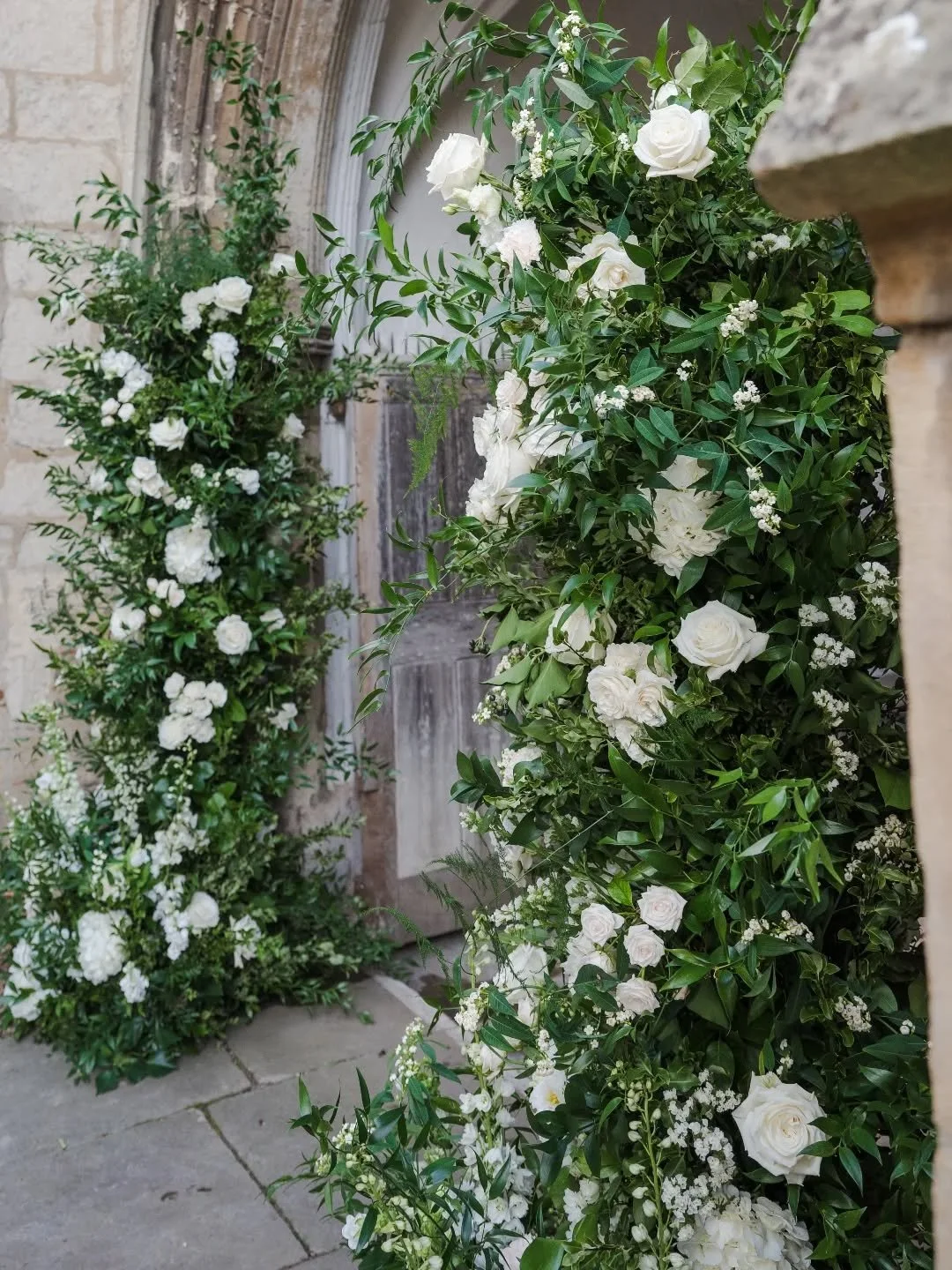 Statement flower columns for a lovely village church ceremony.  Repurposed over the road to the local pub for a party the following day! 🌿🎉

Photo @fountain_photography_ 

#hertfordshireflorist #bedfordshireflorist #cambridgeshireflorist #weddingfl