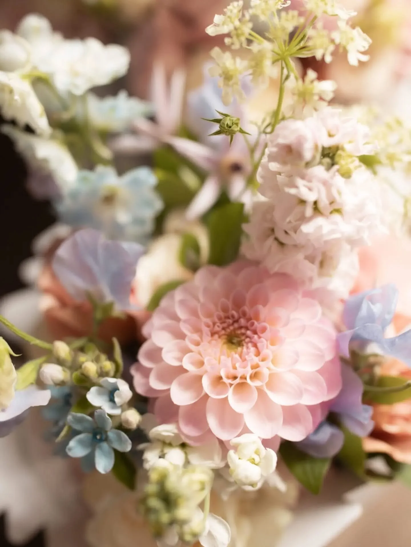 A couple of close ups of this pretty pastel colour scheme. How pretty is the Dahlia in the bridesmaid bouquet 😍🌸

Photo @lissimoretog 
Venue @barnsatredcoats .

#hertfordshireweddingflorist #bedfordshireflorist #pastelweddingflowers #barnwedding #h