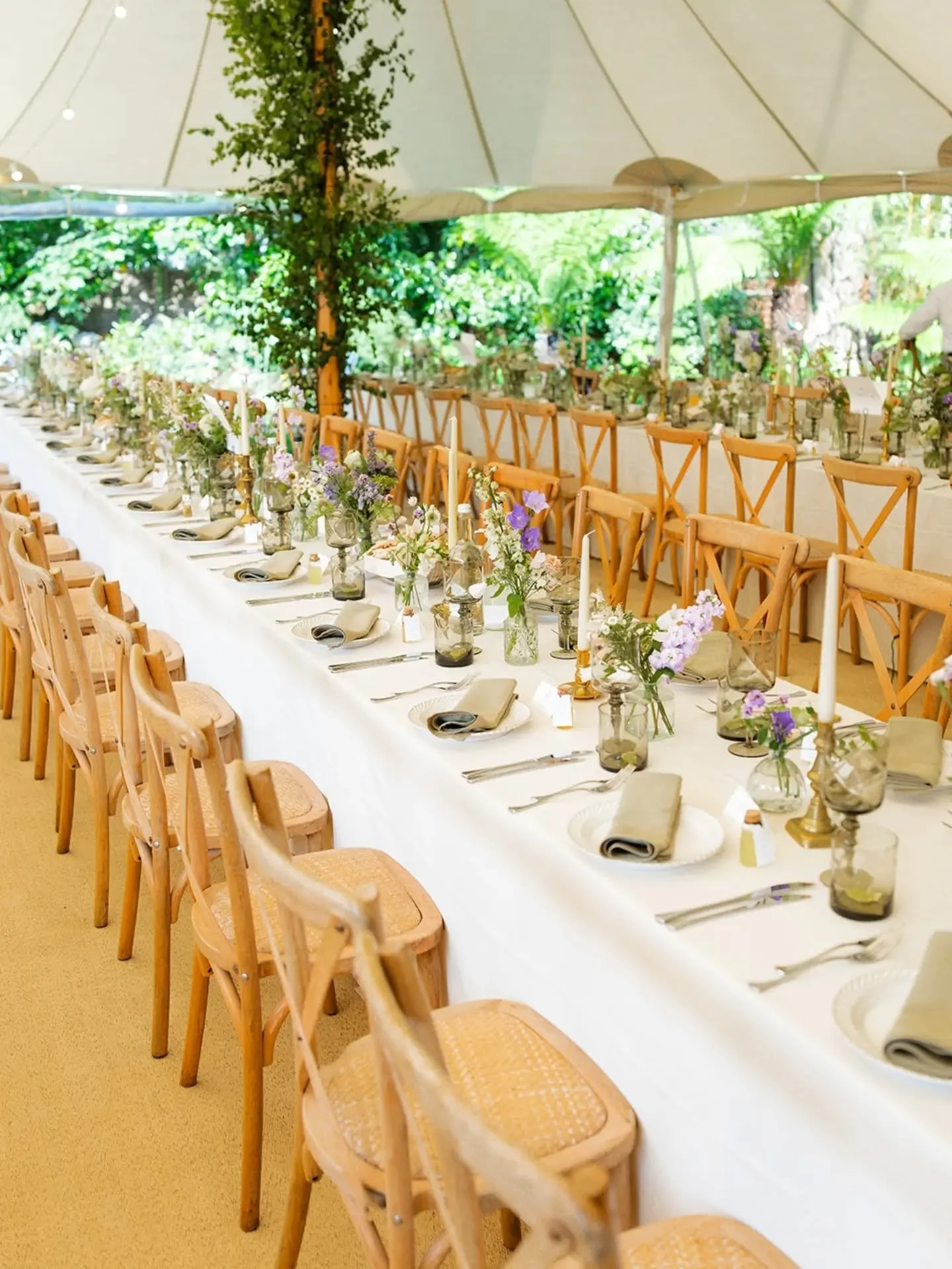 This year we have worked on some really beautiful garden weddings at private homes. This stunning sail cloth tent set up was so beautiful. The gardens were all perfectly manicured to create the perfect backdrop for Talia &amp; Luis' special day. 

We