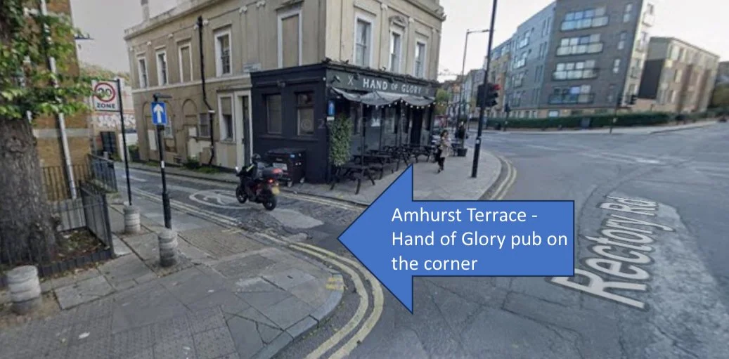 Street view of Amhurst Terrace London E8