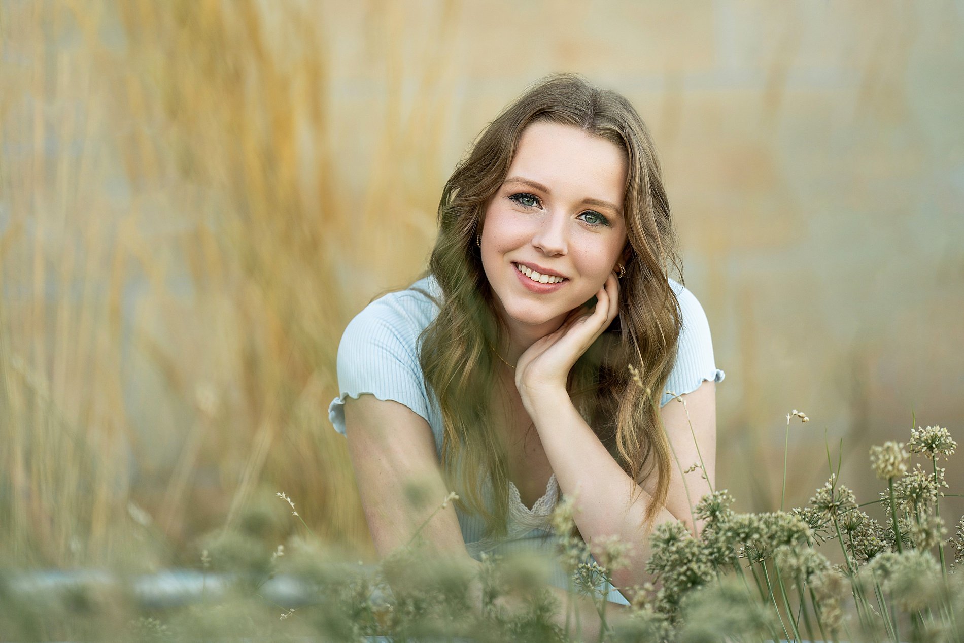  senior portraits by tall grass in KC 