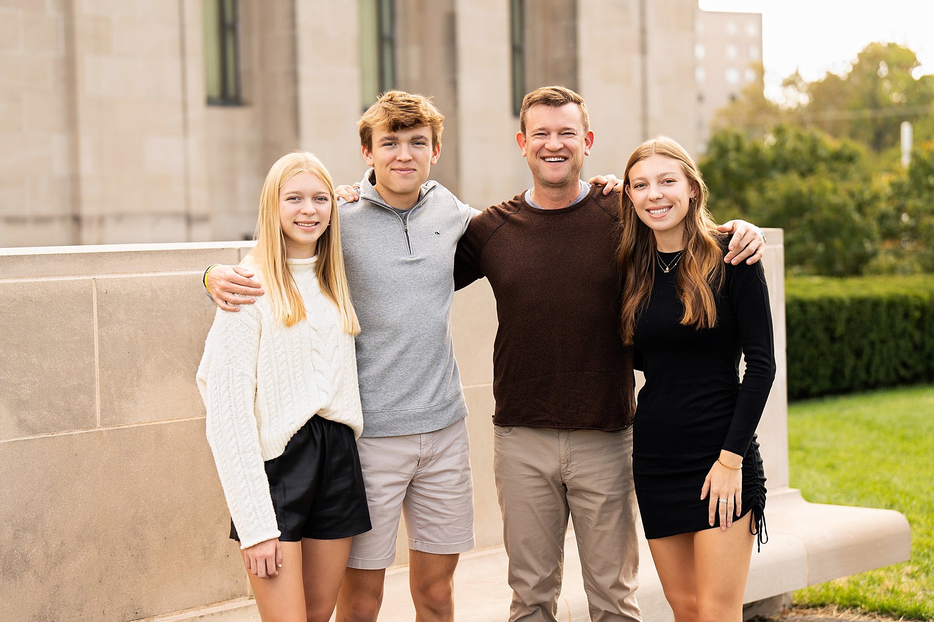  dad with his 3 kids during KC family session 