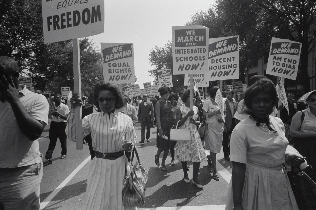 The fight for equality and justice for all lives on. We stand unified under these same principles. 

#blacklivesmatter #1963 #2020 #equality 

Source image: Civil rights march on Washington, D.C. Film negative by photographer Warren K. Leffler, 1963.