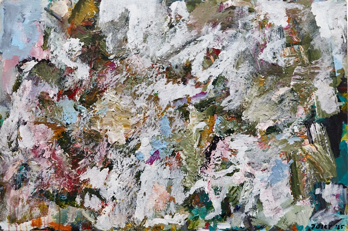 Falling, acrylic on canvas, 24"x36"