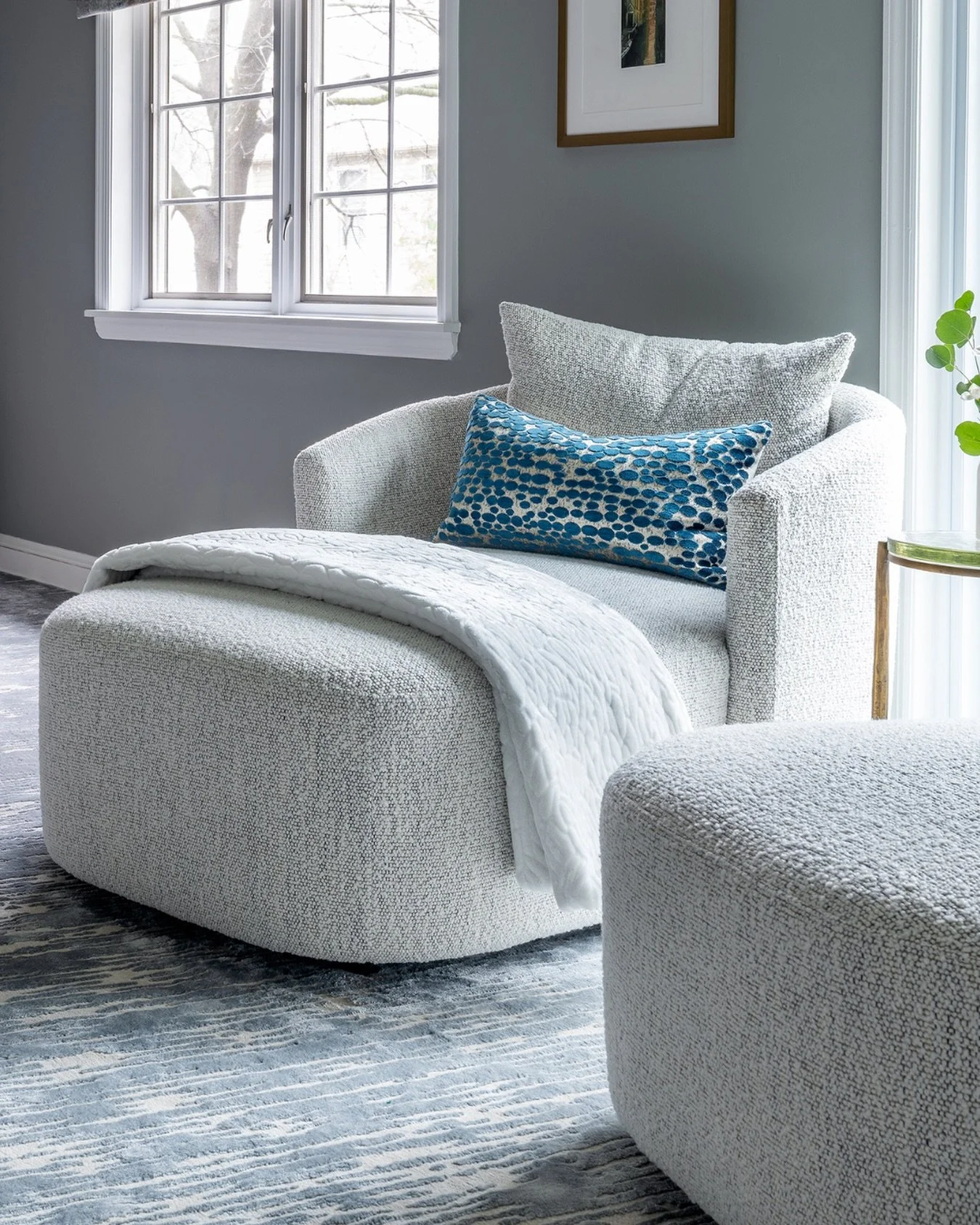 Creating a space for &ldquo;me time&rdquo; is a part of every primary bedroom design. Our clients work their butts off and deserve a space for themselves! 
.
Design by: @7b_design 
Photos by: @rayon_richards_photography 
.
Westchester Bedroom Design 