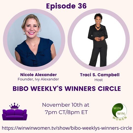 Tune in tomorrow at 8:00 pm ET to catch Ivy Alexander&rsquo;s Founder @nicoledunlea on @worldofbibo Weekly&rsquo;s Winners Circle with host @iamtraciscampbell!
.
.
.
#IvyAlexander #pursehook #womensupportingwomen #womenempowerment #womeninbusiness #r