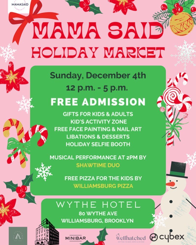 Want to get some holiday shopping done today? Stop by the @mamasaidgroup Holiday Market @wythehotel for a day filled with shopping and activities for the whole family. 
.
.
.
#IvyAlexander #mamasaid #holidaymarket #holidayshopping #giftideas #purseho