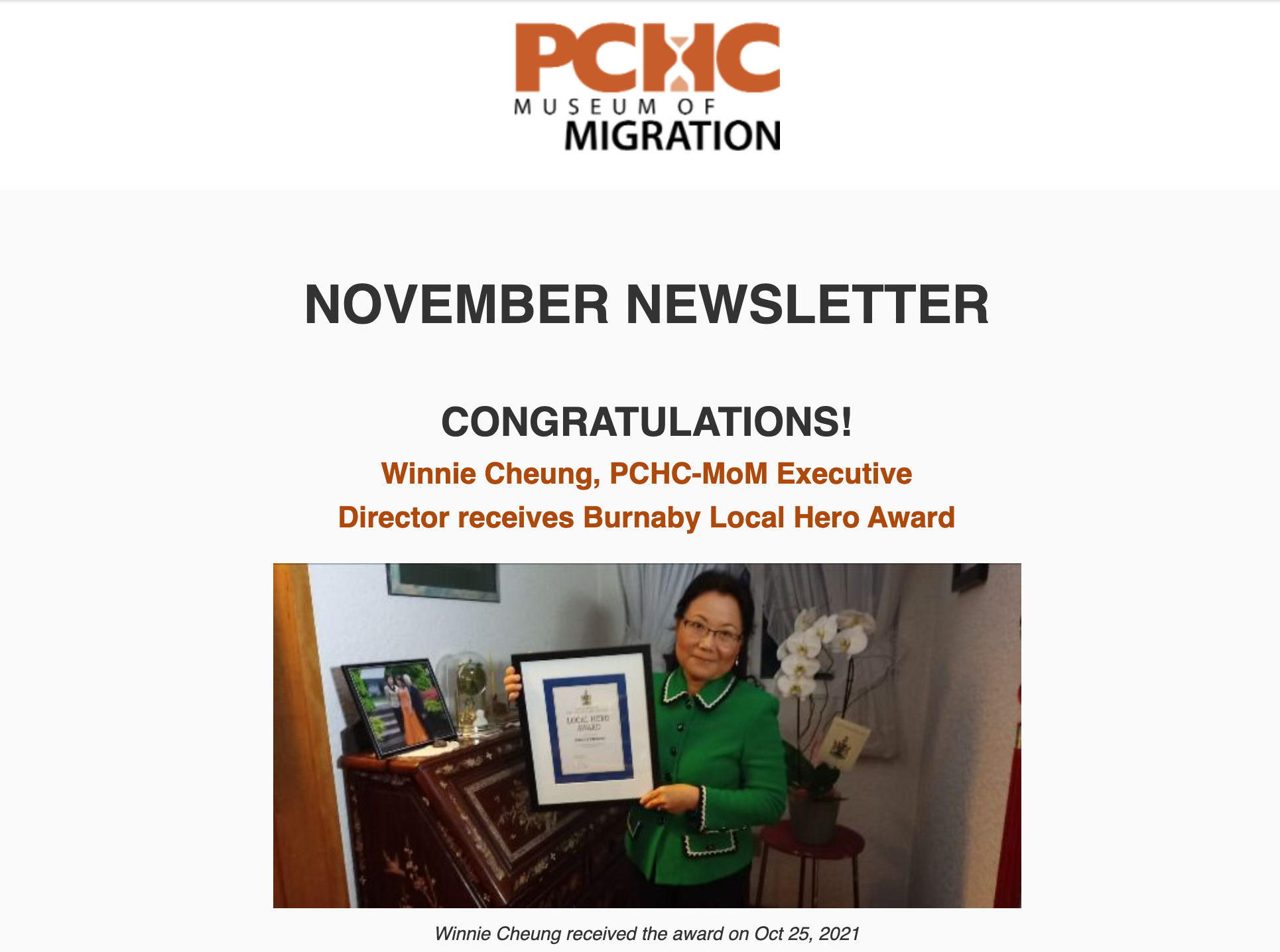 November 2021 Newsletter