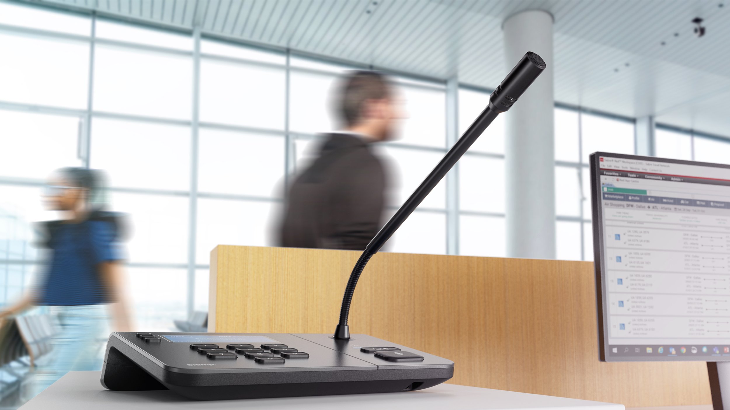 Biamp NPX Paging Station in airport