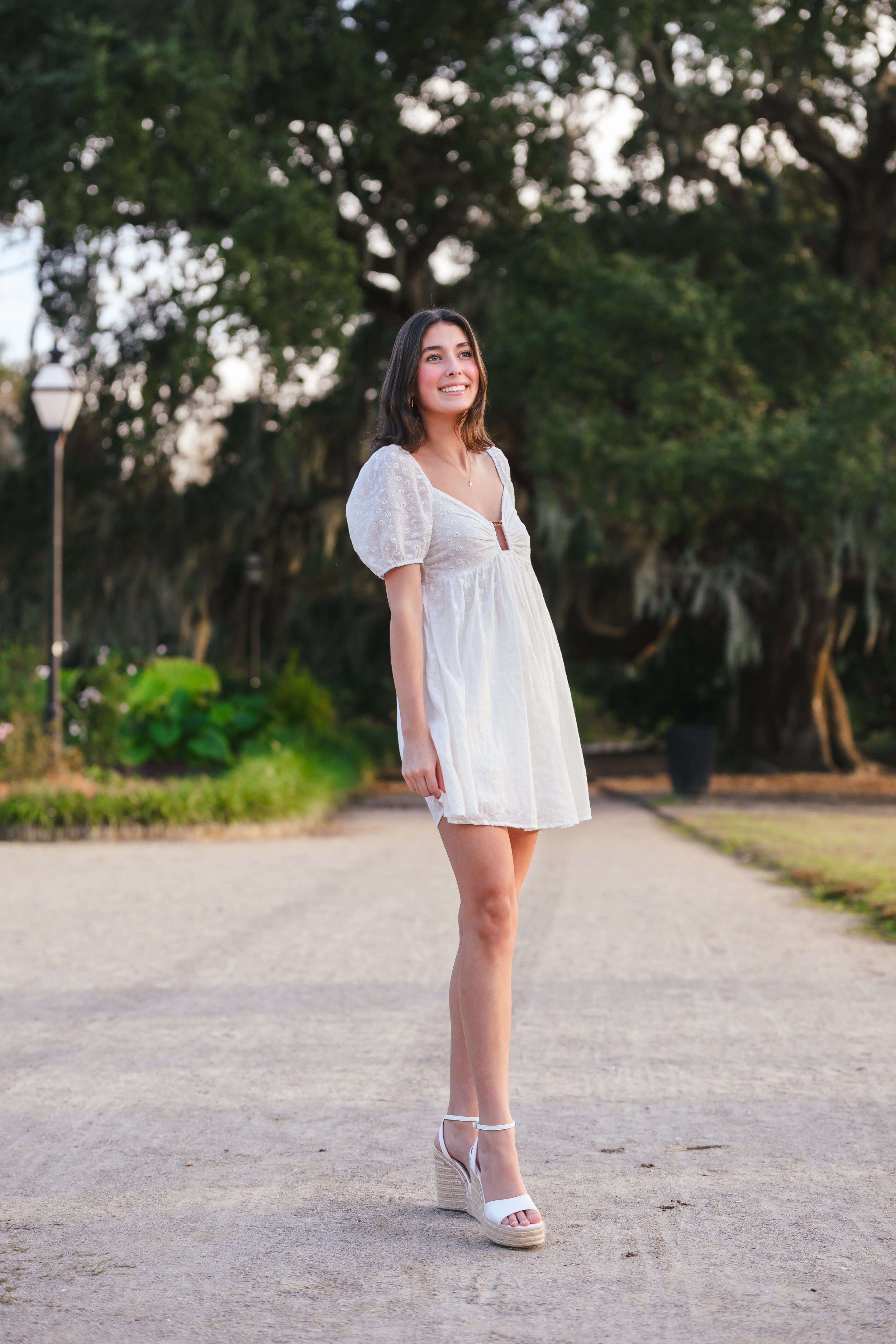Hampton Park at Golden Hour Charleston SC senior portraits.