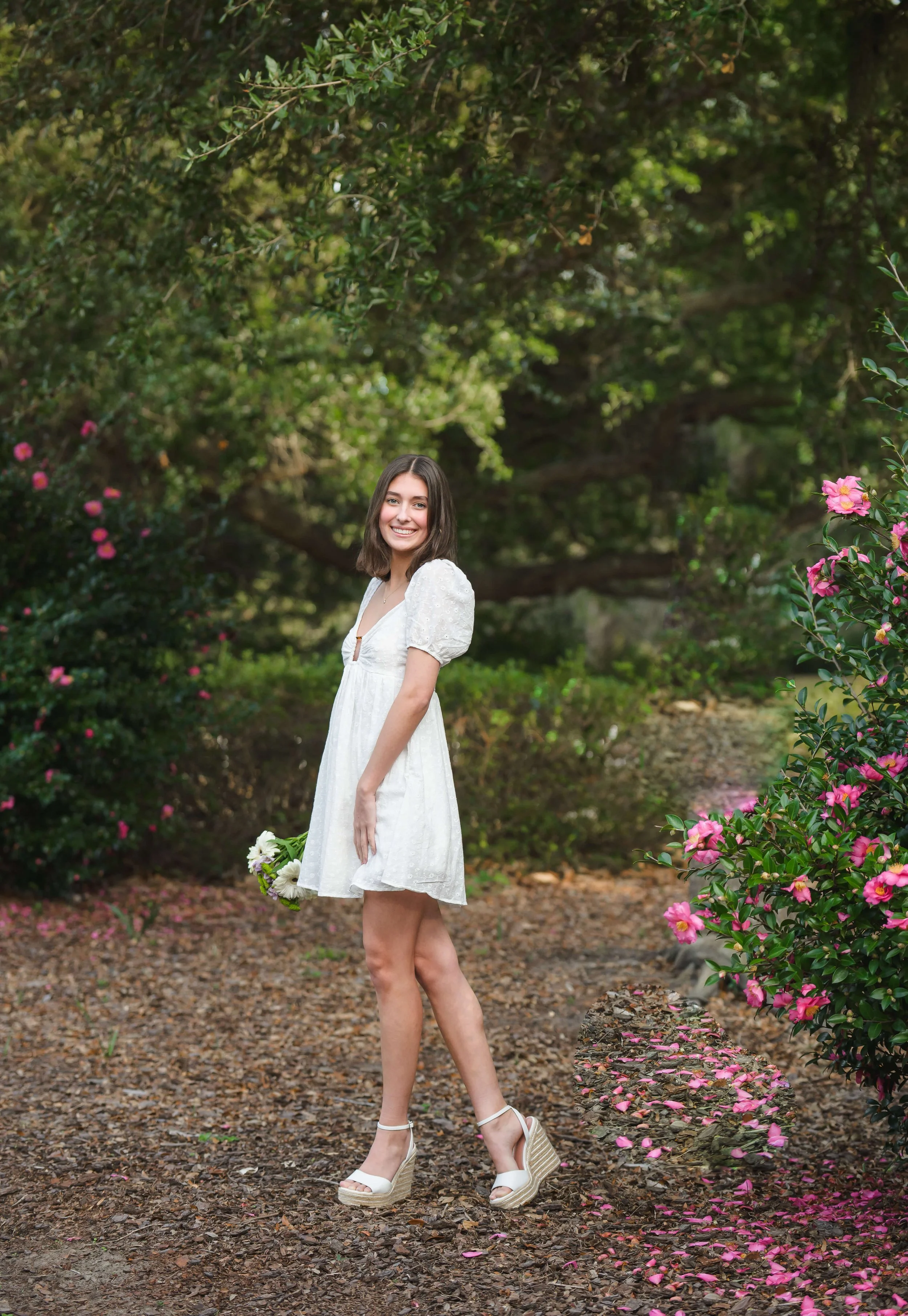Hampton Park Charleston senior portrait at golden hour