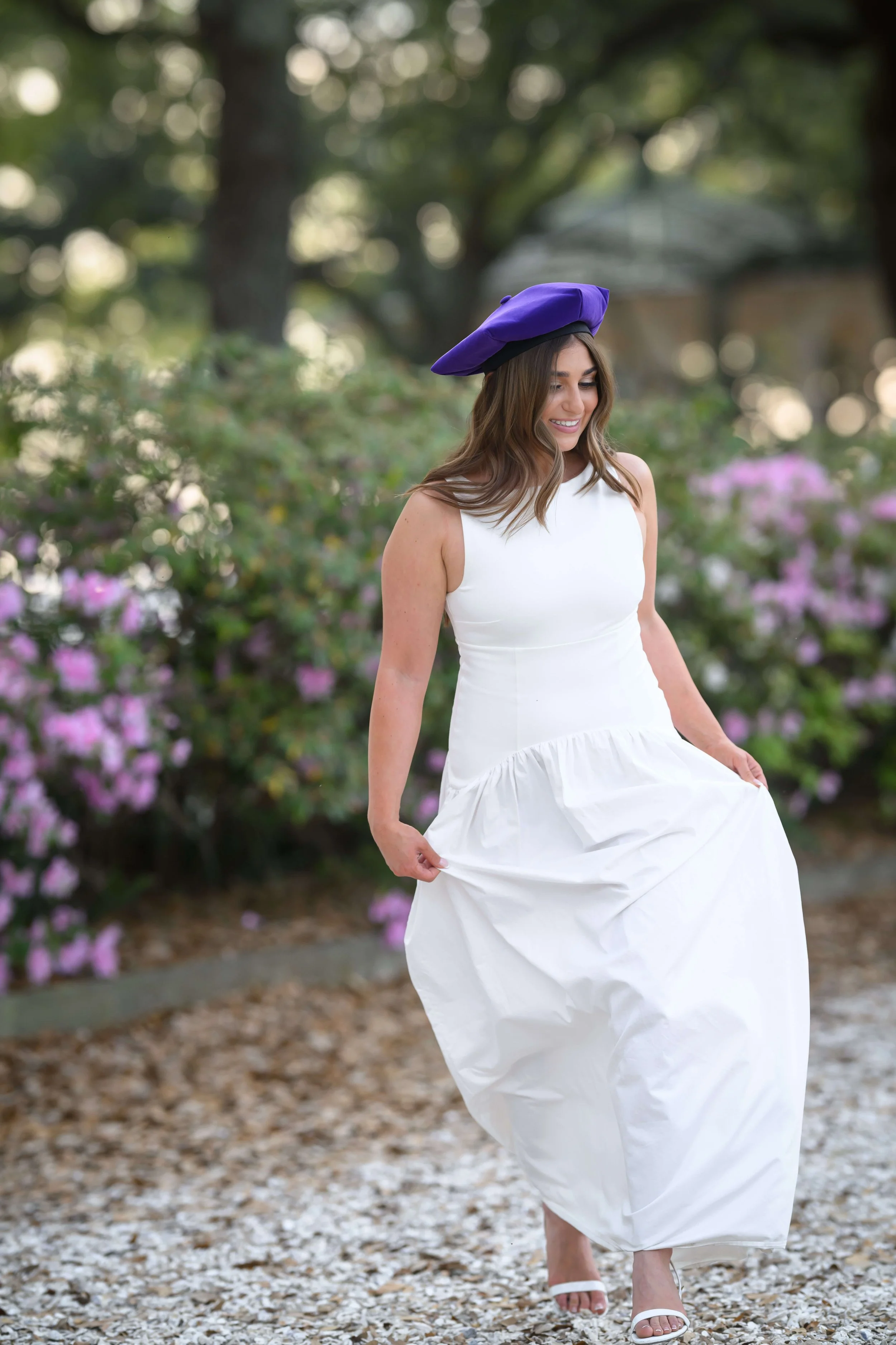 Charleston School of Law Grad Student casually running soft focus