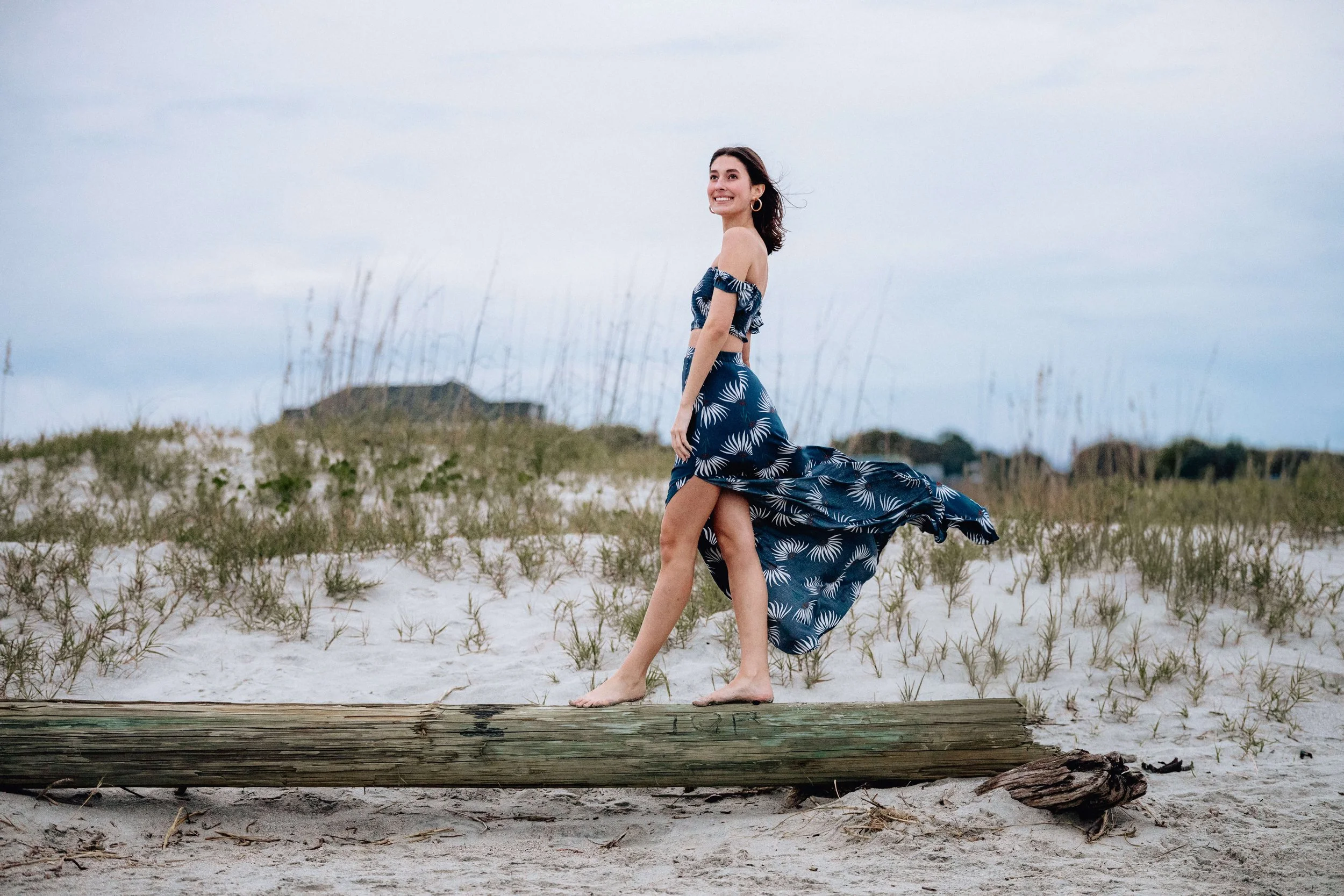 Playful pose for senior session at IOP

