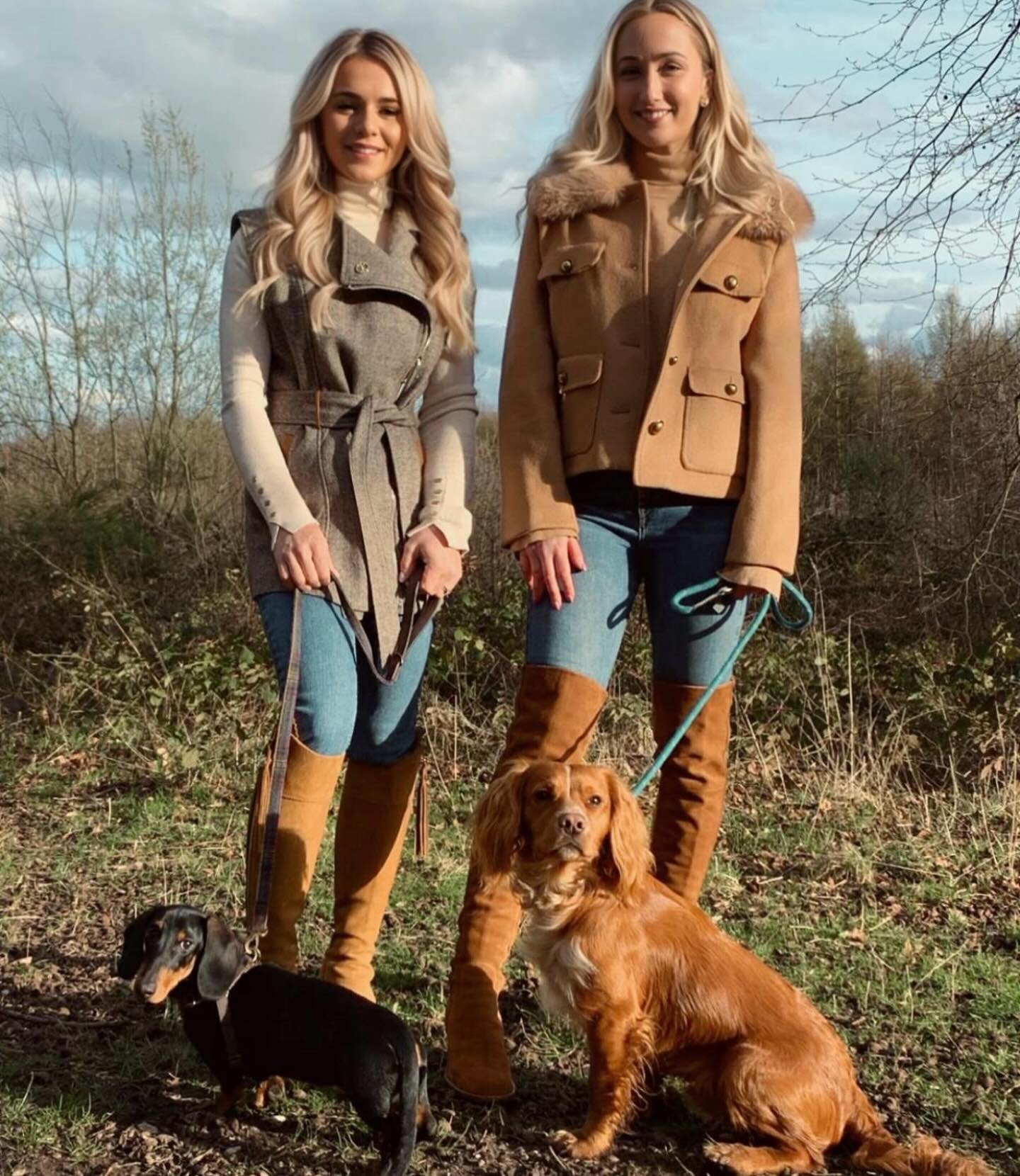 Double the elegance, double the style! Check out these stunning ladies rocking our WENTWORTH tweed gilet and wool cashmere blender Windsor jacket with detachable faux fur collar. 💫 #FashionForward #TweedAndFur #StyleIcons #huntandhall #fashioninspo 