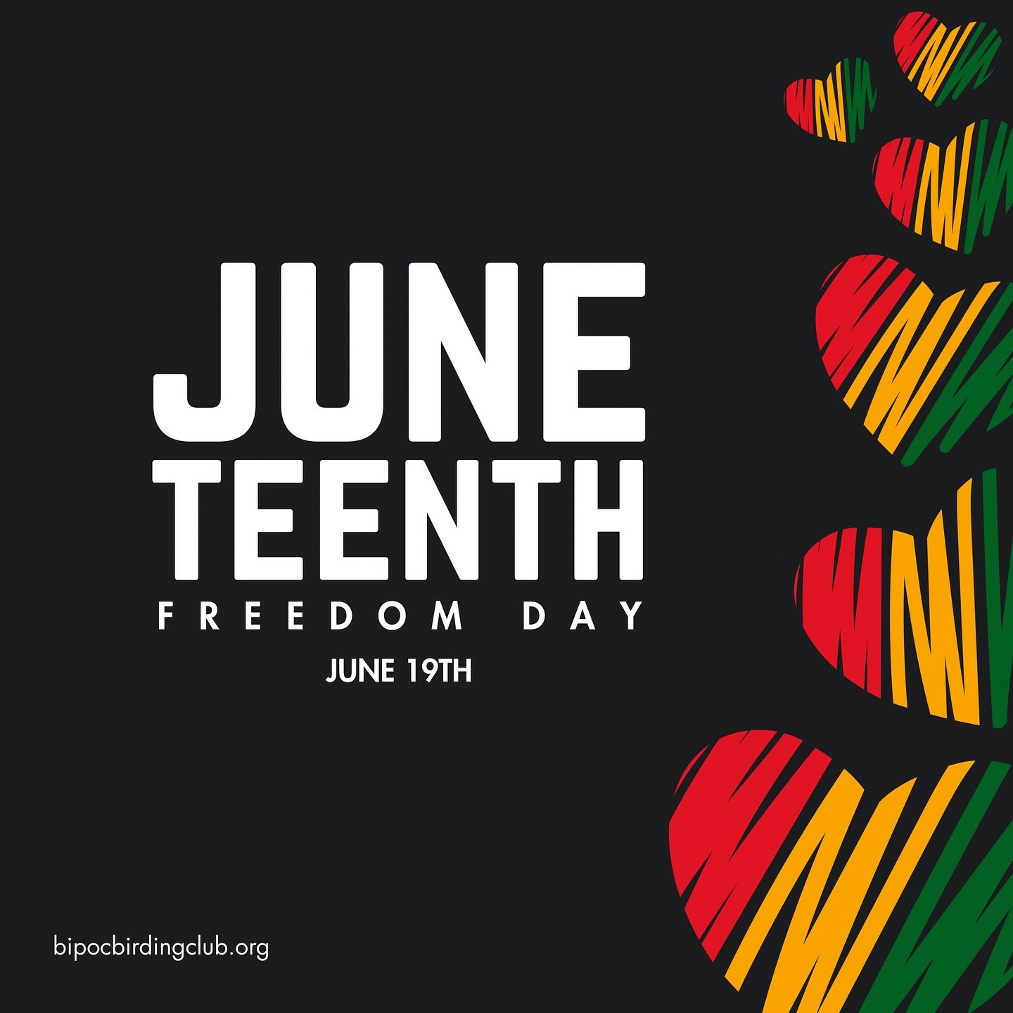 Happy Juneteenth from the BIPOC Birding Club of Wisconsin! 

Today, we honor Freedom Day&mdash;a celebration of liberation, resilience, and Black joy. Juneteenth also holds special meaning for us as the day this club was born. What began as a vision 