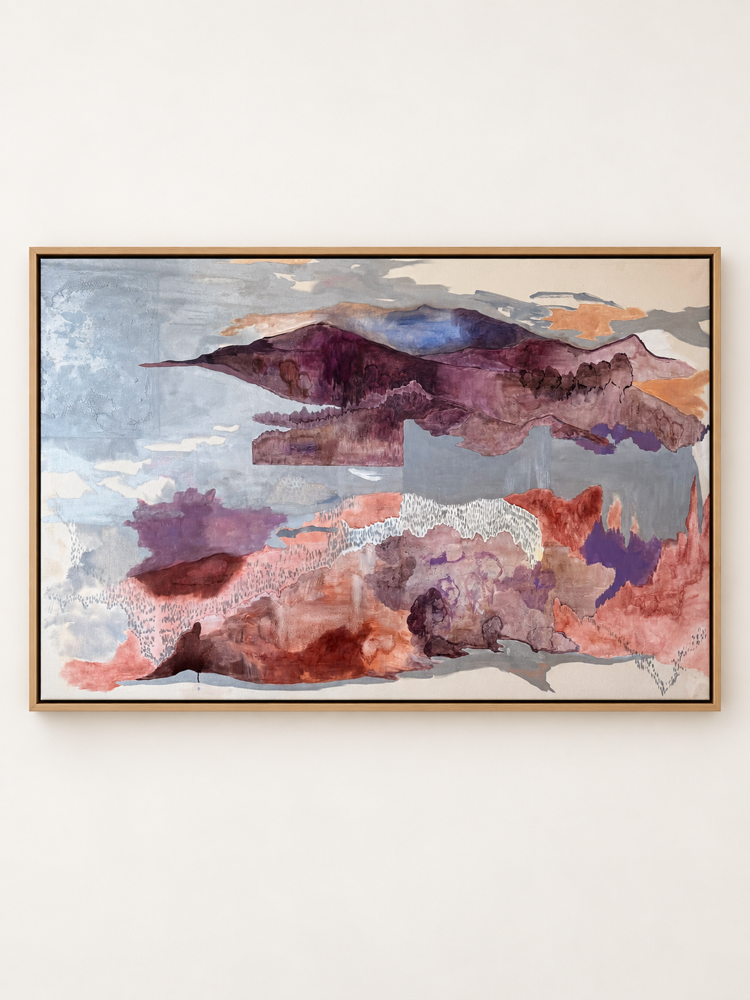 Everything, All at Once by Cristina Hobbs in a natural wood floating frame