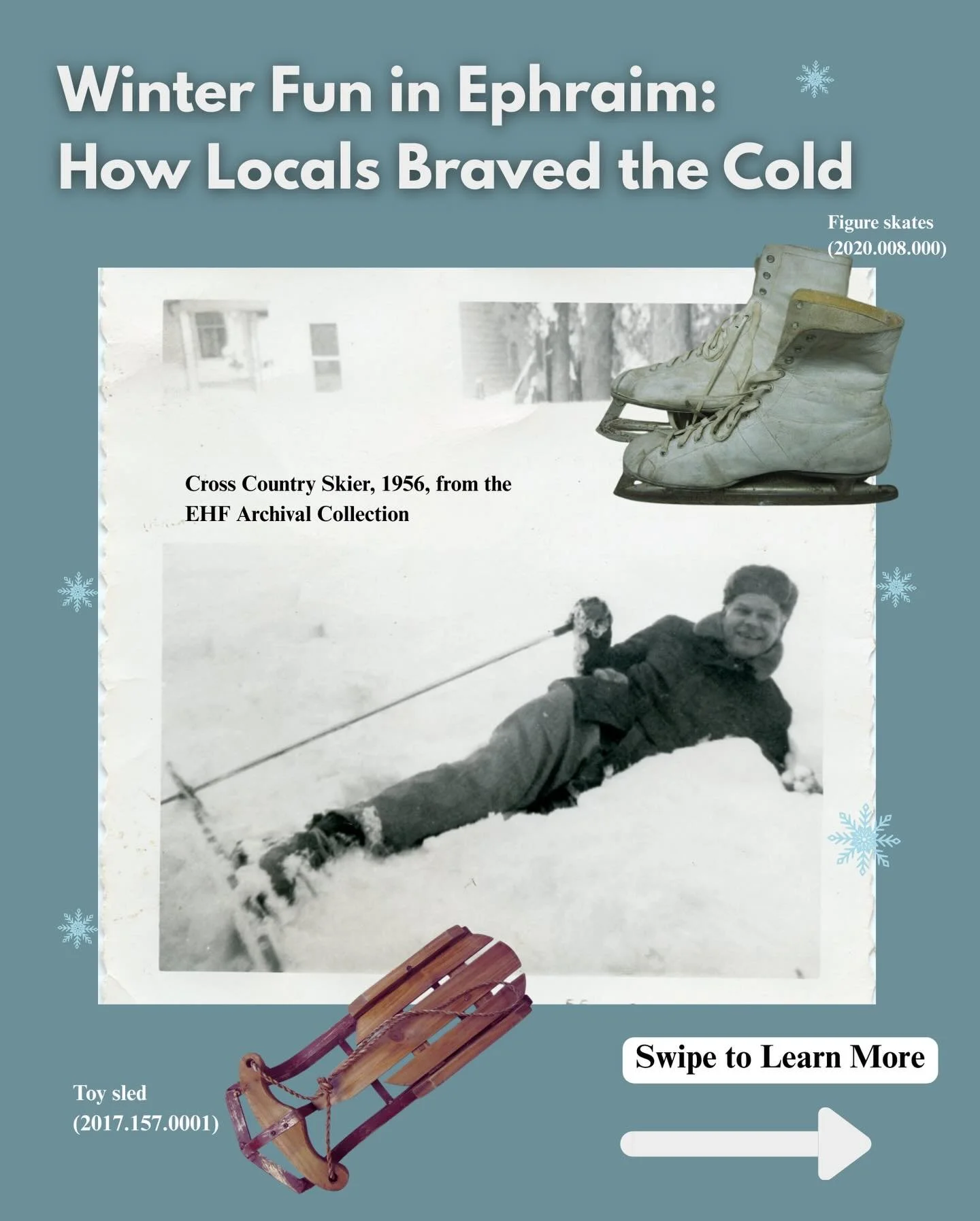 Winter fun in Ephraim ❄️
From sledding hills to snowy chores, locals knew how to make the most of cold days.
(Swipe to see how Ephraim braved the winter &mdash;>)