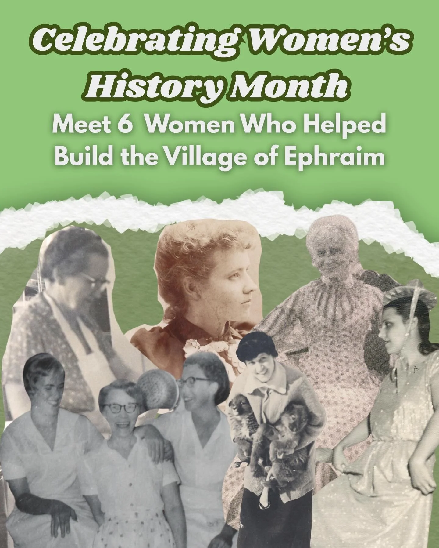 This March, in celebration of Women&rsquo;s History Month, we&rsquo;re highlighting some of Ephraim&rsquo;s historic women through photographs and stories from our collection. 

Swipe to meet a few of the women who helped shape our community. 

#wome