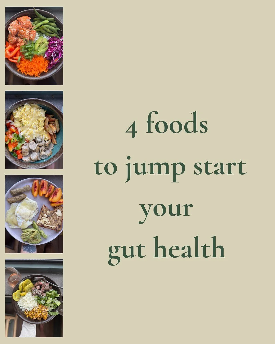 we love a healthy gut &amp; brain! here&rsquo;s 4 foods to include for a healthy gut microbiome! &amp; a healthy microbiome has a direct impact on brain health ⭐️