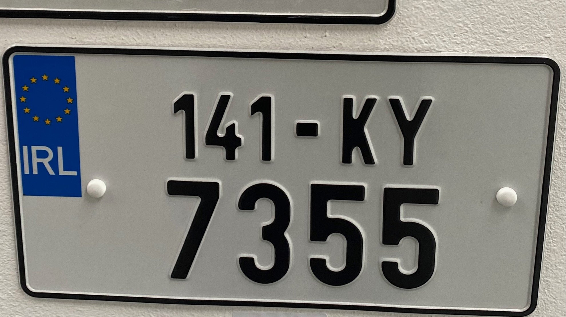 Custom Jap Style Pressed Number Plates - Small top row, large bottom row