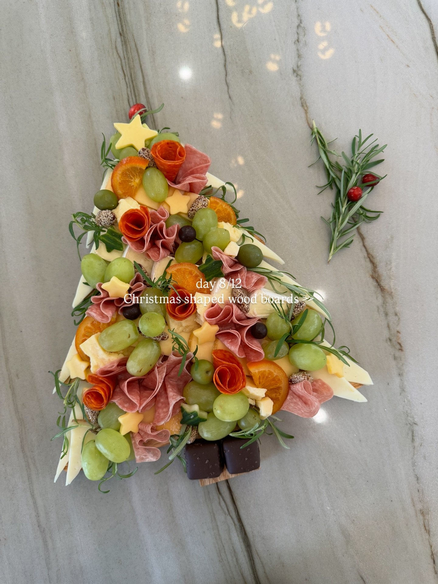 Day 8 of 12 // wooden christmas tree and festive shaped boards to keep merry high at gatherings! 

#30a #gatheringboards30a #santarosabeach #christmascharcuterie #christmasathebeach