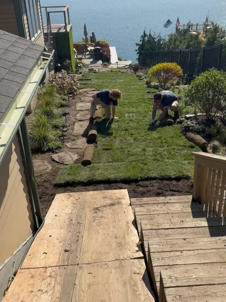 Before &amp; Afters - thank you to the teams that helped put this together with us : @stonemountainhardscapes, Mother Earth Irrigation Specialists, and of course our hardworking guys!

#lakegeorgelandscapes #lakegeorgenygardens #landscaping #landscap