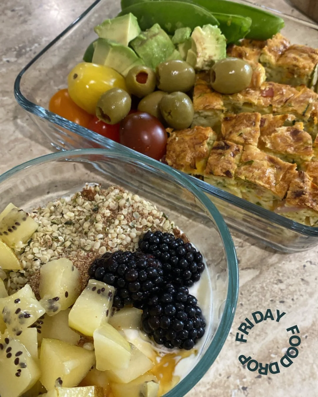 This week I&rsquo;m dropping in with my food highlights from the last fortnight: 

🫒 Zucchini slice with salad + greek yoghurt with hemp seeds, flaxseeds, honey, kiwi &amp; blackberries. Prepping a zucchini slice on a Sunday always makes my week eas