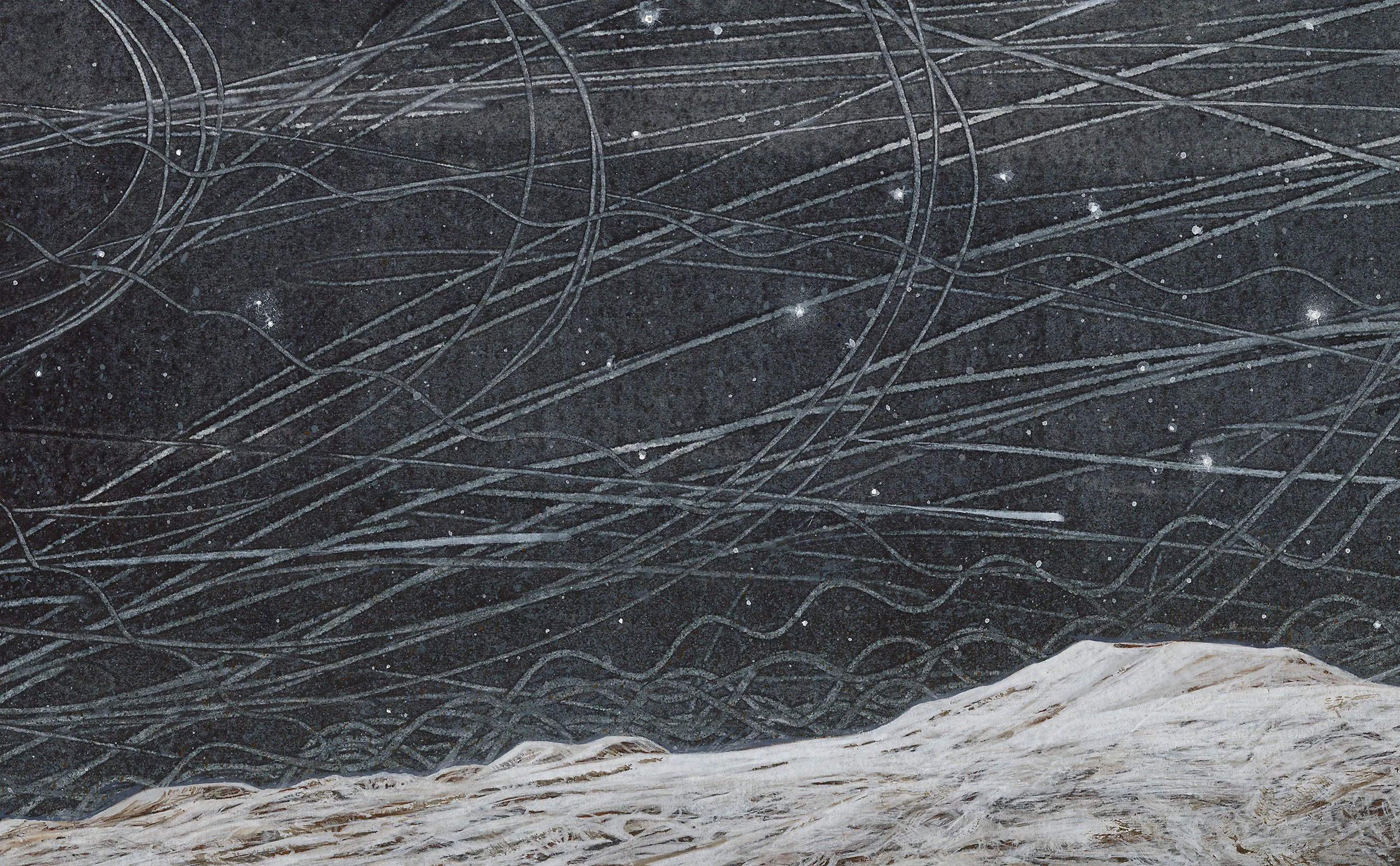 The Lifetime Of A Moment - Watercolor and Gouache - 11x30" - detail