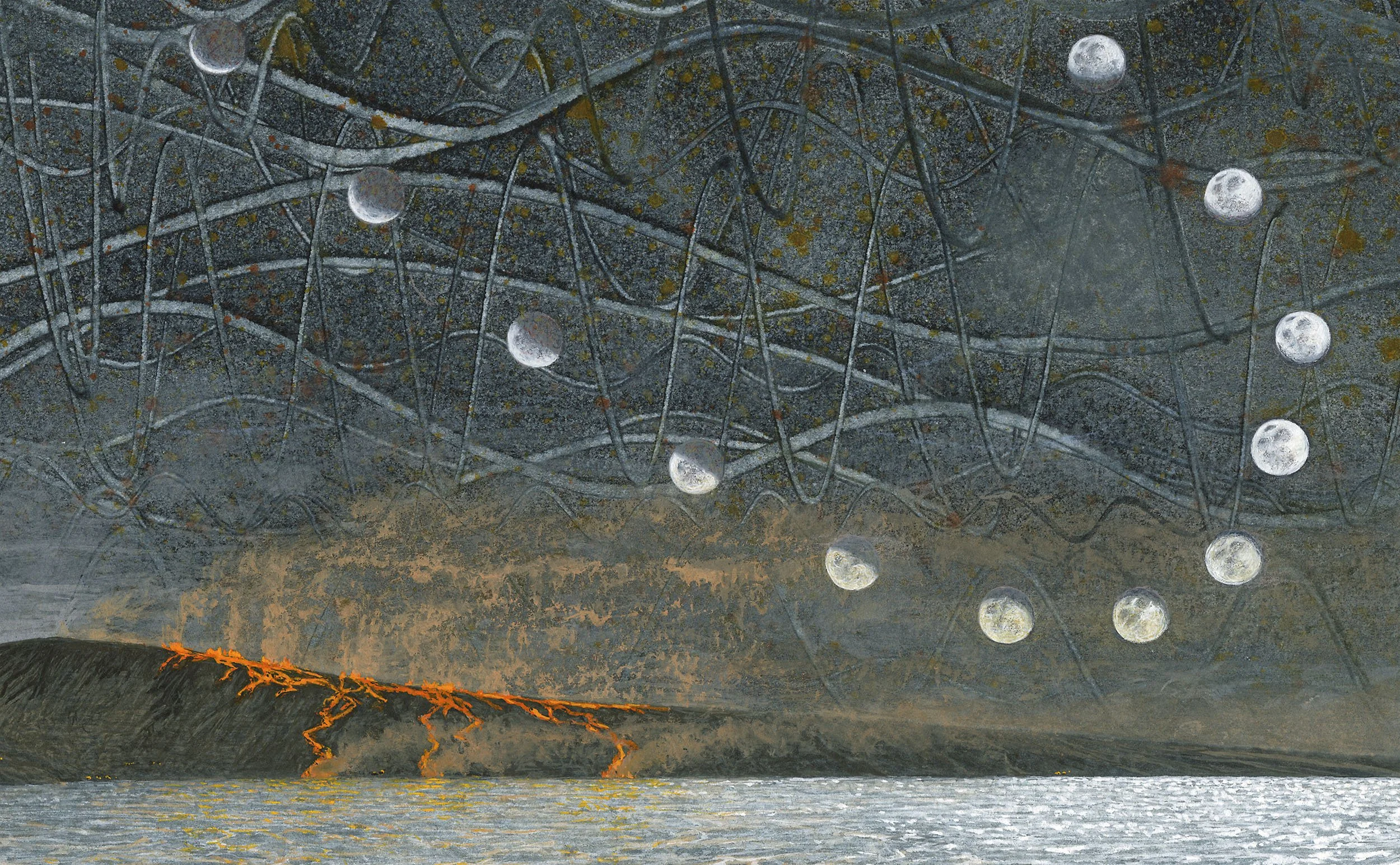 East - 1950. Axis Mundi - Watercolor and Gouache - 11x30" - detail