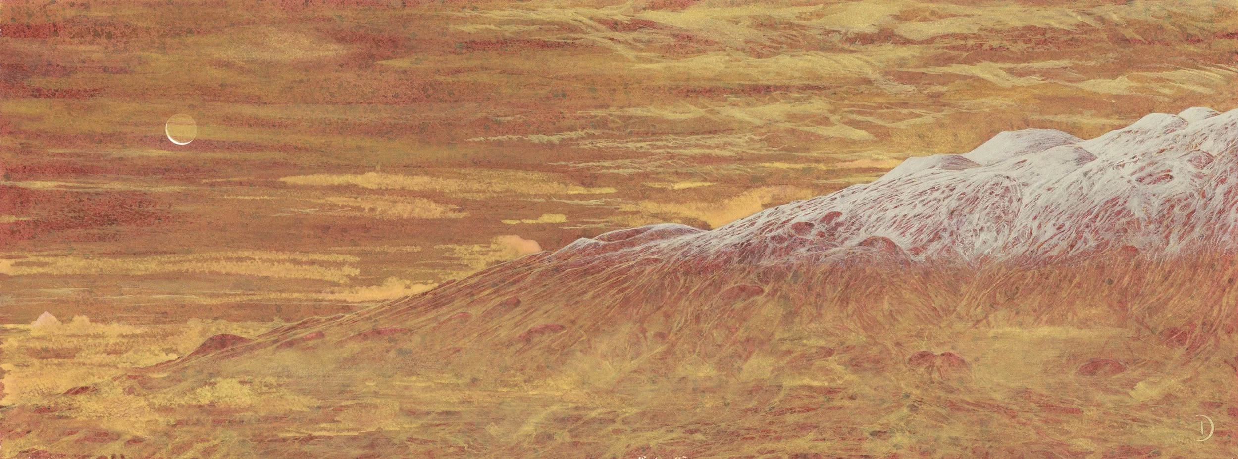 Red Sky In The Morning - Watercolor and Gouache - 11x30"