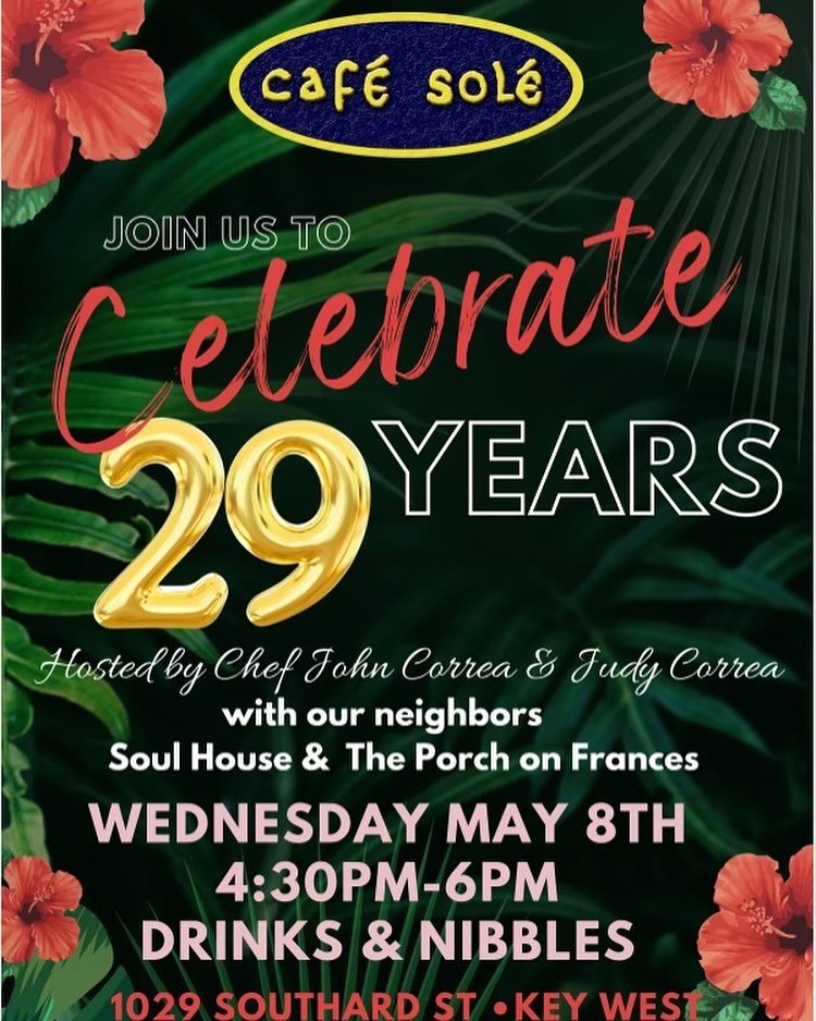 Come Sip, Shop and Celebrate today starting at 4:30 with our corner neighbors! Cheers 🥂 to John and Judy for 29 years of Cafe Sole!  Soul House will extend hours today until 7pm so you can join us for the celebration 🎊 
&bull;
&bull;
&bull;
&bull;
