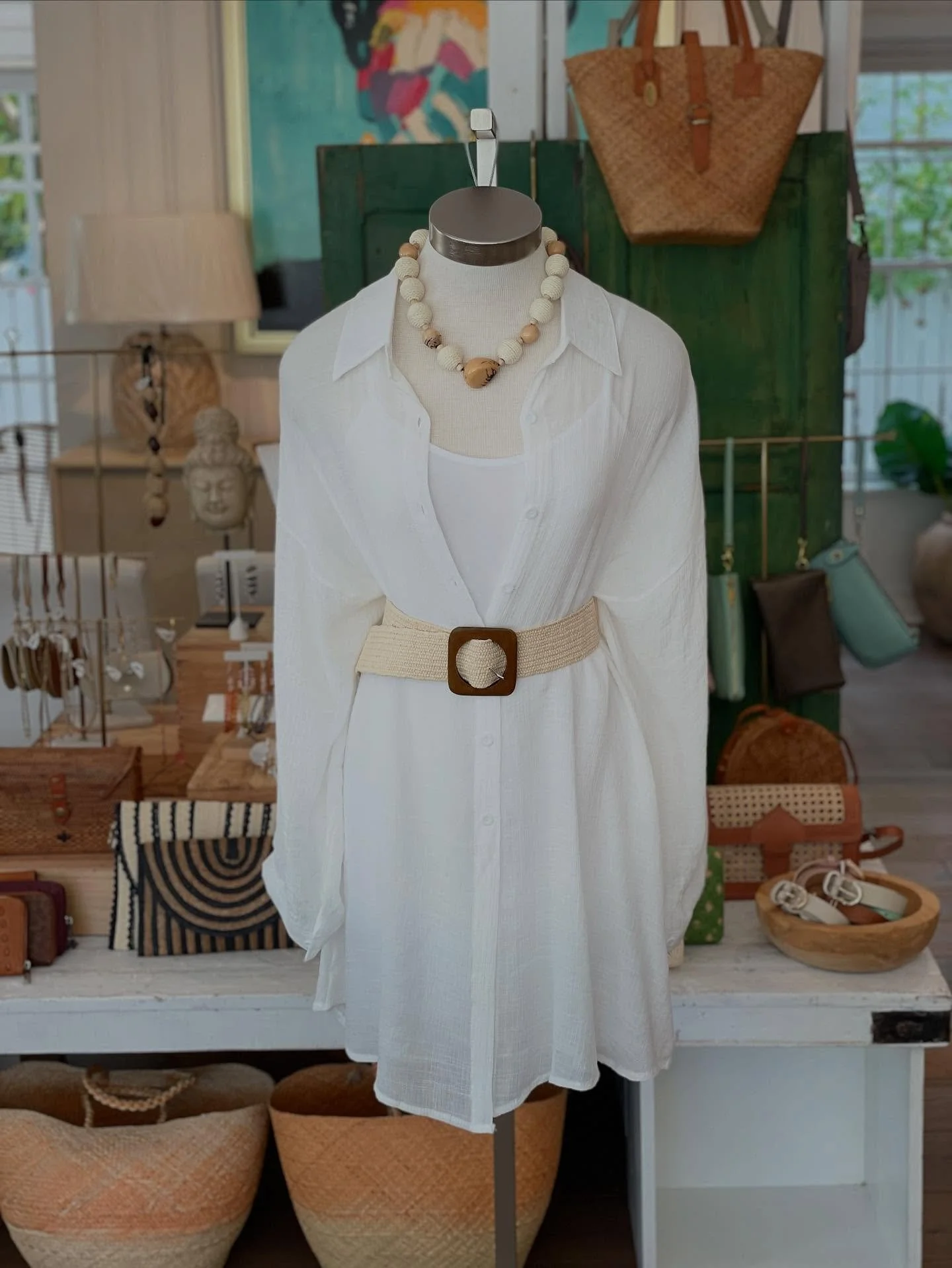 Classic whites 🤍
Breezy, neutral, and chic. A lightweight button-down with woven accents that&rsquo;s perfect for sunny days and easy layering.

#NeutralStyle #ClassicWhites #SummerLayers #ChicAndSimple #ResortStyle #BoutiqueVibes #KeyWestBoutique #