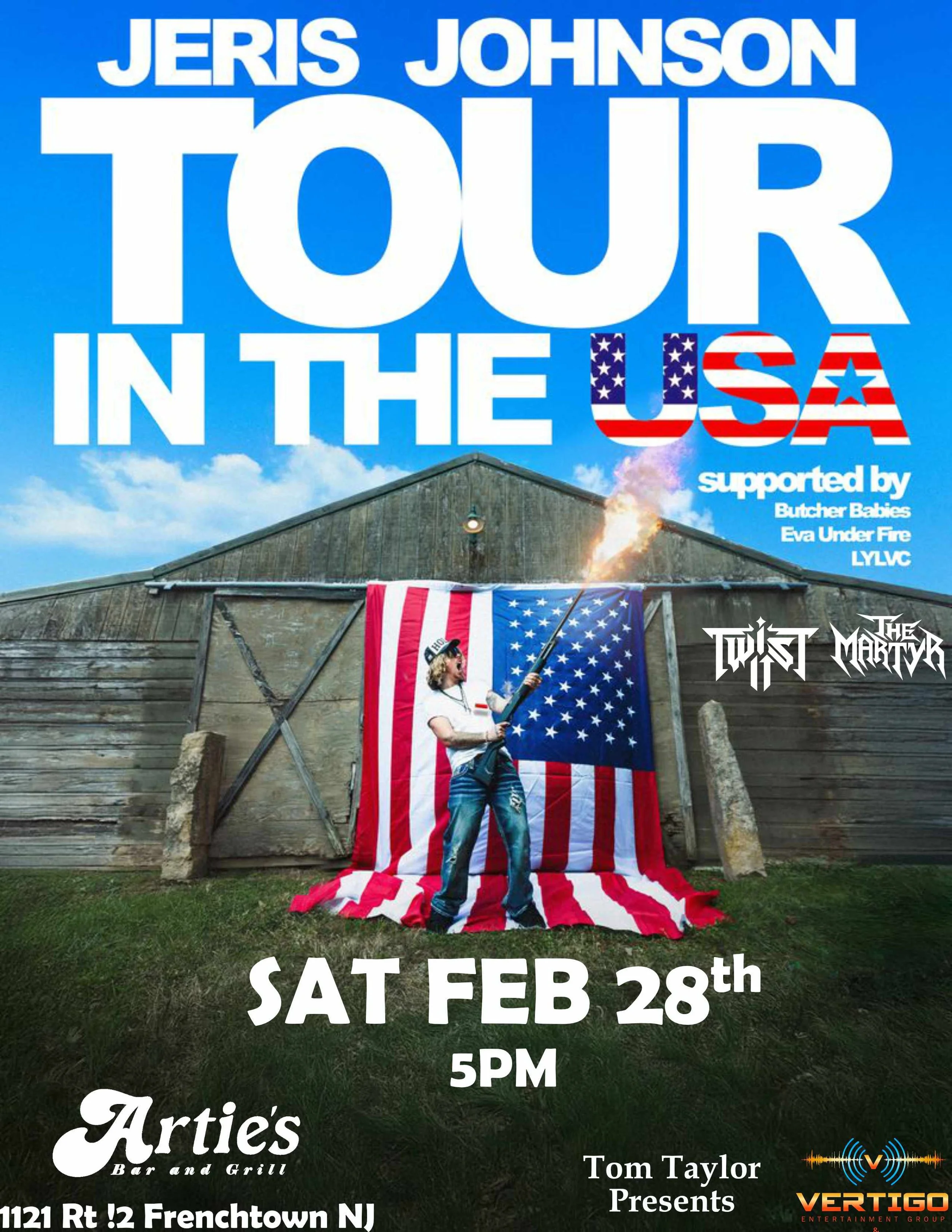 JERIS JOHNSON "TOUR IN THE USA" WITH SPECIAL GUESTS BUTCHER BABIES,EVA UNDER FIRE